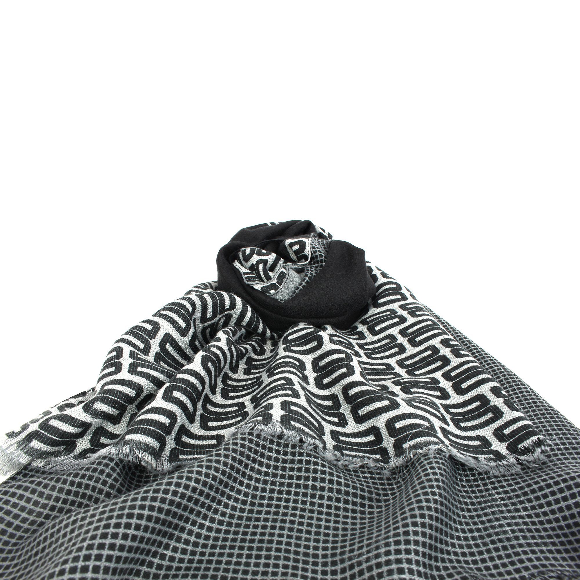 ZEBRO Modeschal Viskose farblichen mit edle "Vichy" grau Webschal Blockmuster