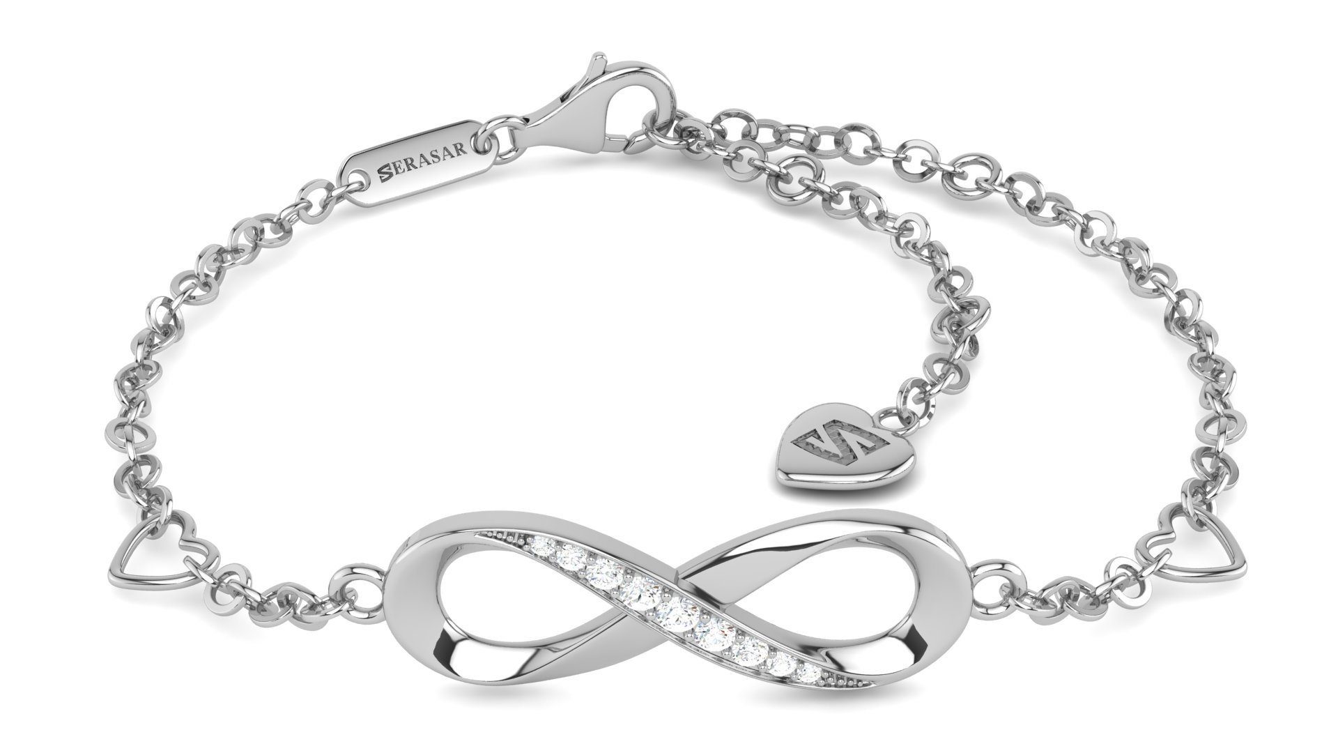 SERASAR Silberarmband Damenarmband aus Sterlingsilber "Infinity" (Klassisch, elegant, casual, 1-tlg), Infinity Sign Armband für Damen 925 Sterling Silber