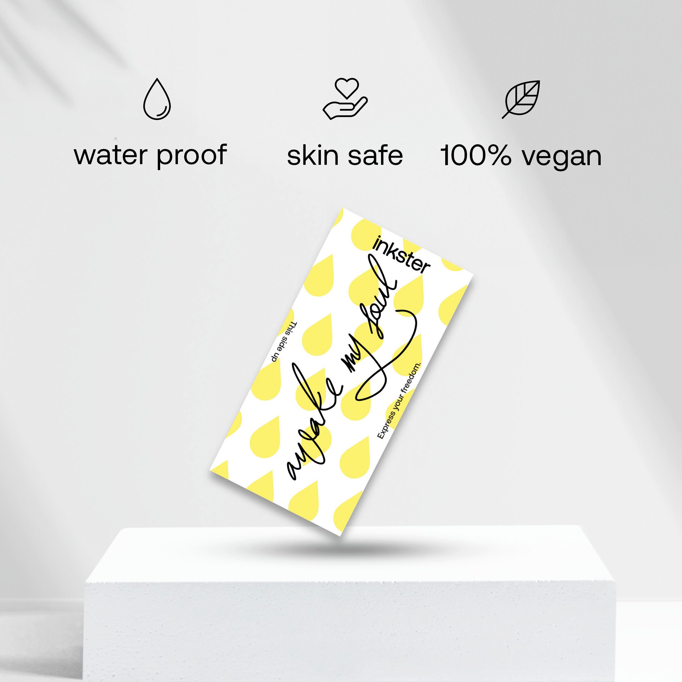 Inkster Schmuck-Tattoo awake my soul Tattoo, wasserfestes temporäres Tattoo, 2 Wochen Halt