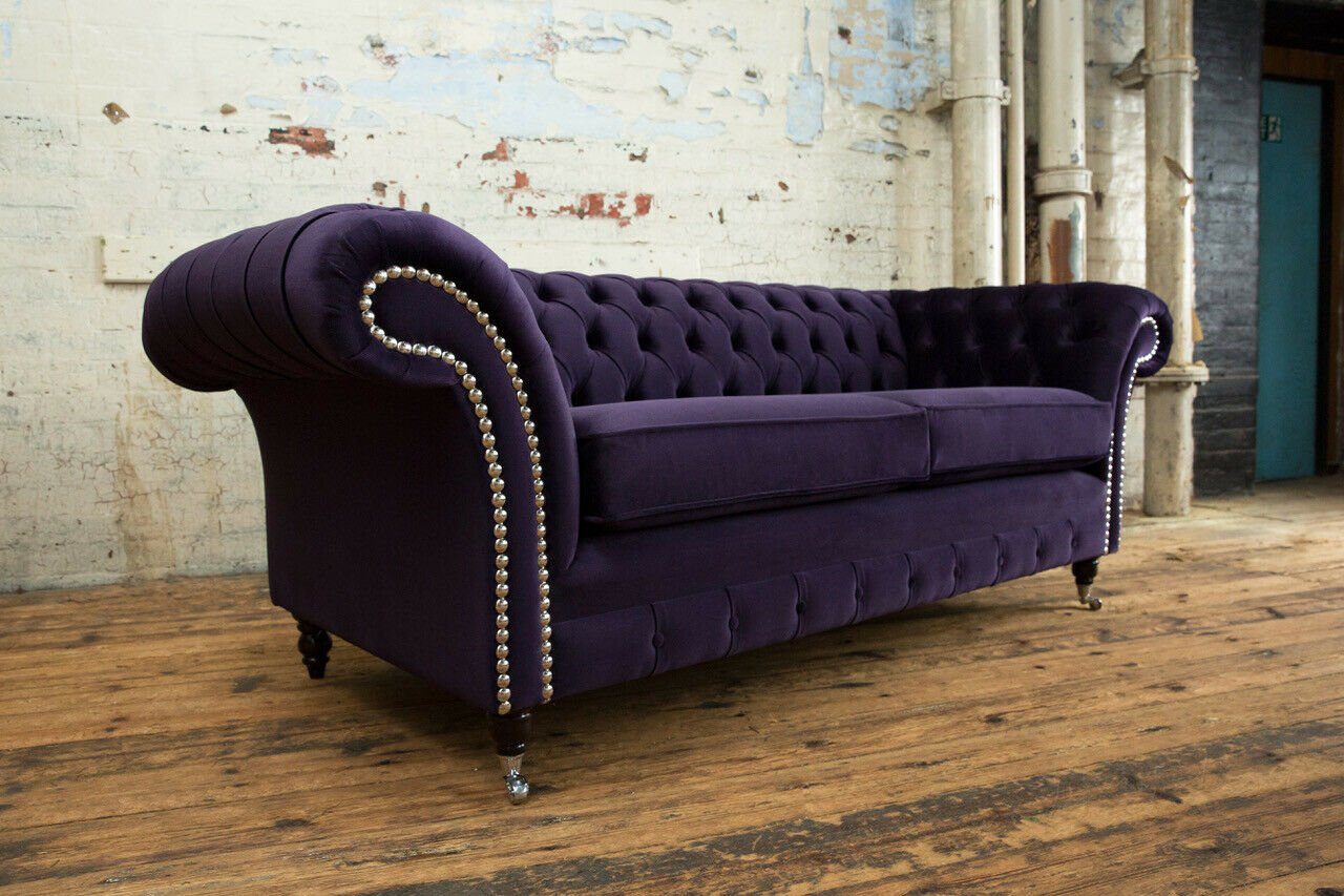 Sofa 3 Couch 225 JVmoebel Chesterfield-Sofa, Chesterfield Design cm Sitzer