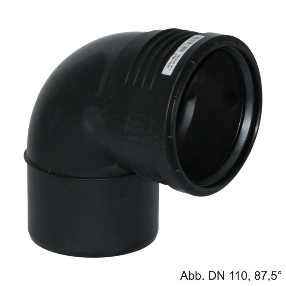 GEBERIT Wasserrohr Geberit Silent-PP Bogen mit 1 Muffe, DN 110-87,5°