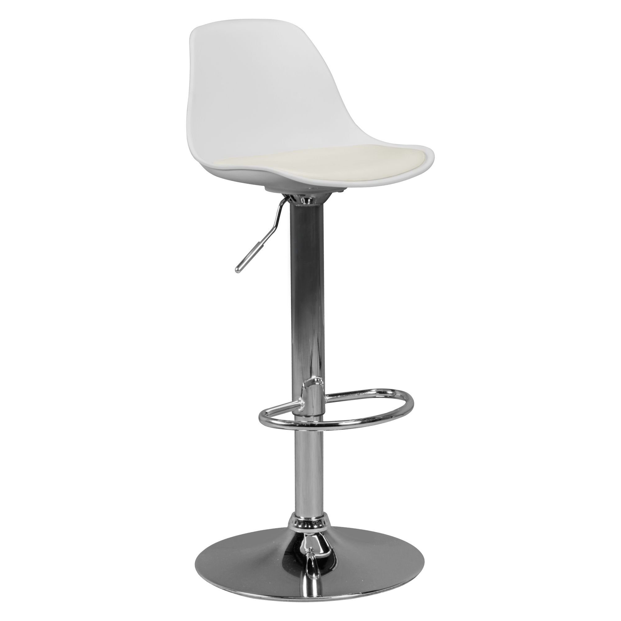 Barhocker KORSIKA, Barhocker Kunstleder Weiß, Hocker Sitzhocker Tresenhocker