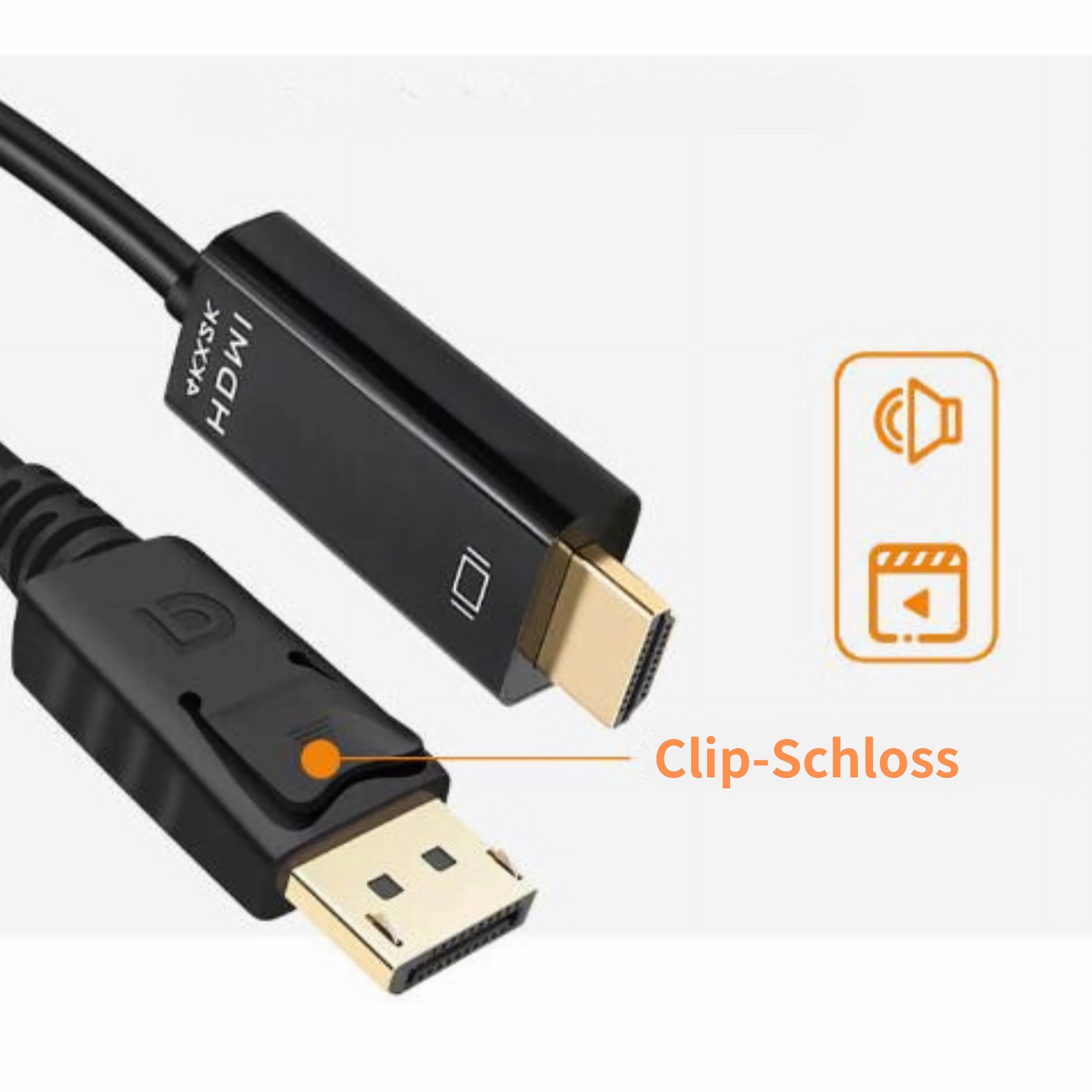 Bolwins M39 180cm Adapter Kabel DP Displayport auf HDMI für Laptop PC Monitor Video-Kabel, (180 cm)