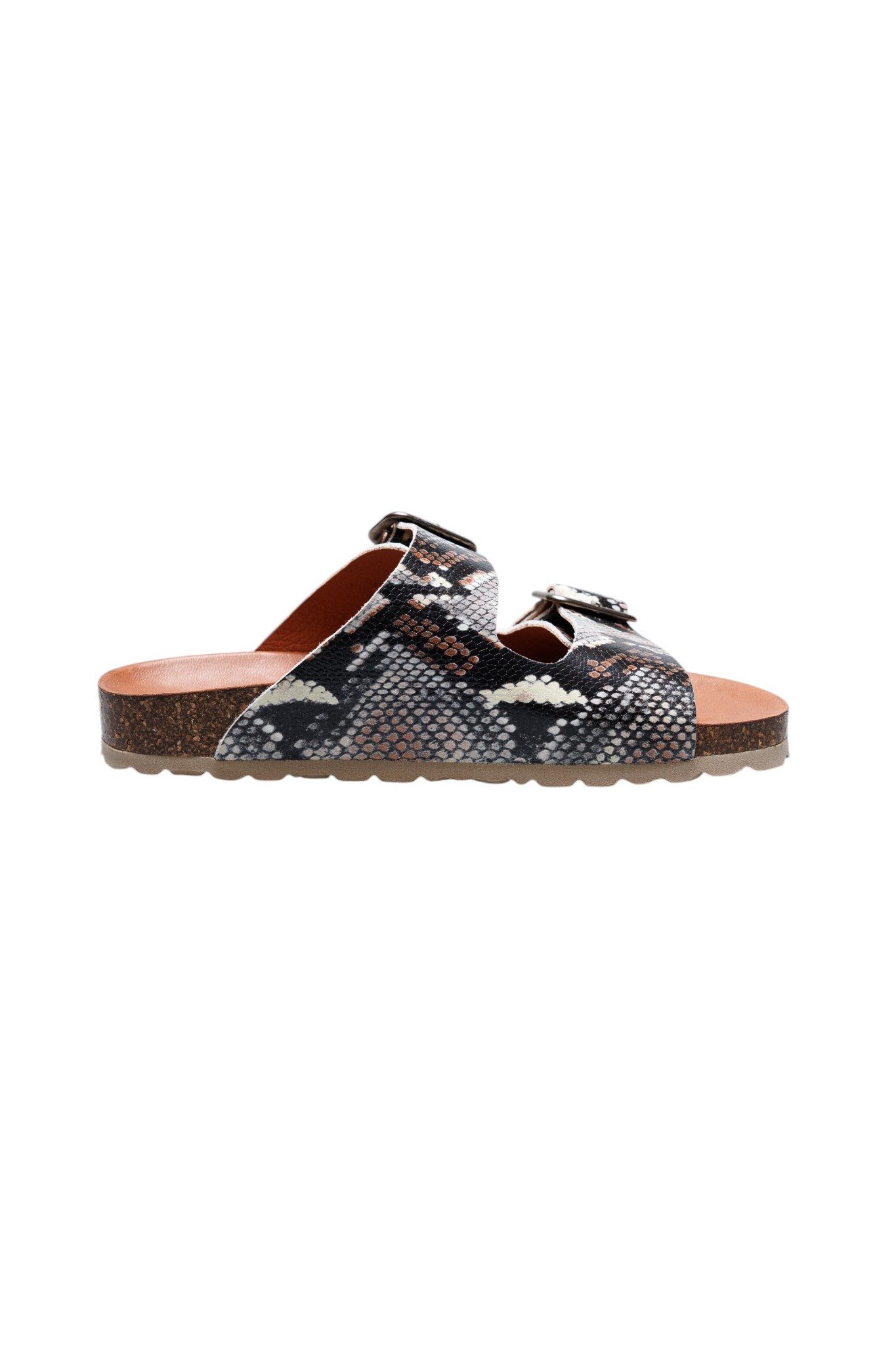 VERBENAS Pantolette Sommerschuh, Hausschuh, Strandschuh in Reptil-Optik