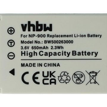 vhbw Ersatz für Sanyo 02491-0015-00 für Kamera-Akku Li-Ion 650 mAh (3,6 V)