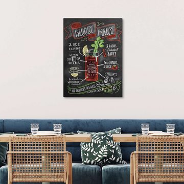 Posterlounge Leinwandbild Lily & Val, Bloody Mary Rezept (Englisch), Wohnzimmer Illustration