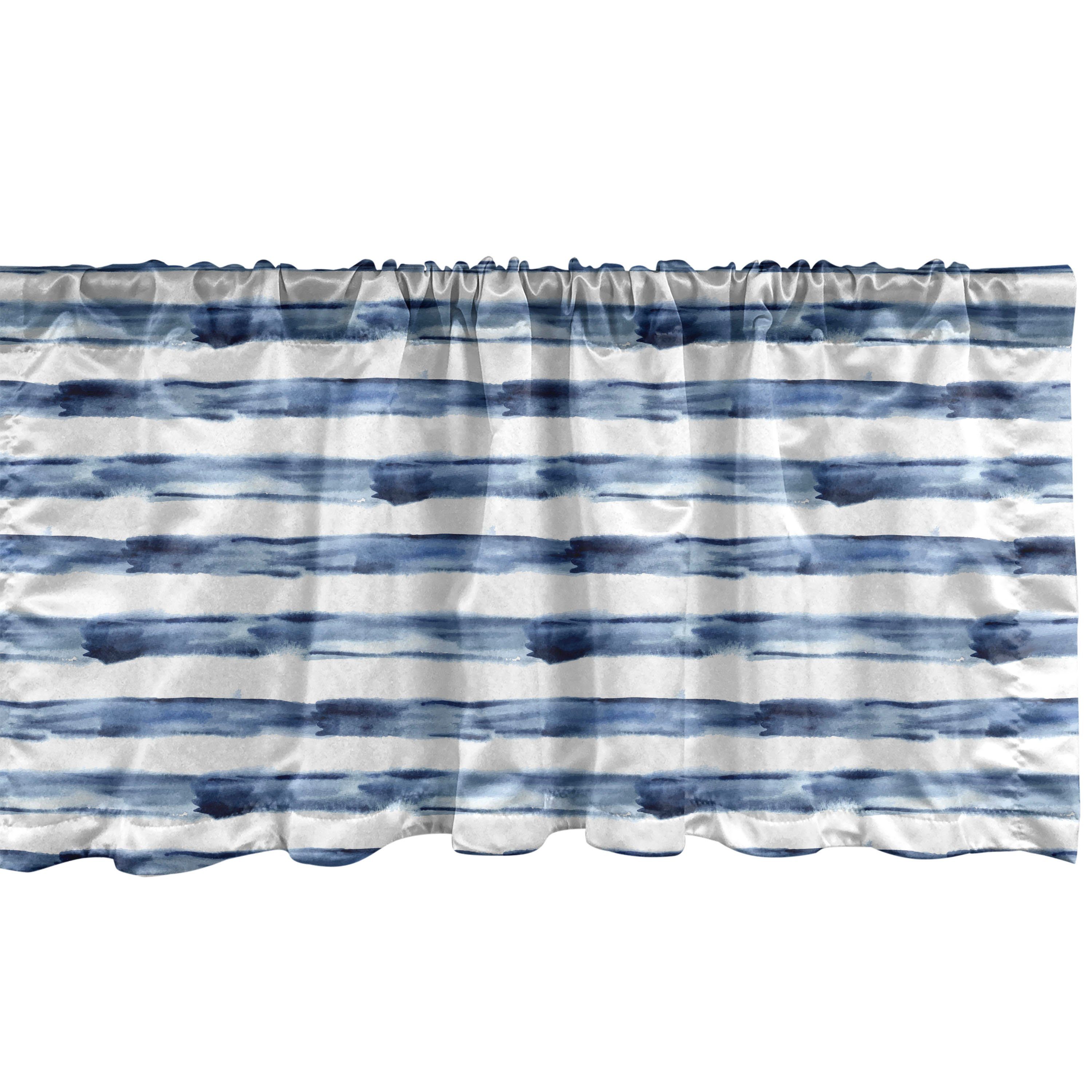 Scheibengardine Vorhang Volant Dekor Schlafzimmer Aquarell-Pinsel Harbor-Streifen mit Küche Stangentasche, Abakuhaus, für Microfaser