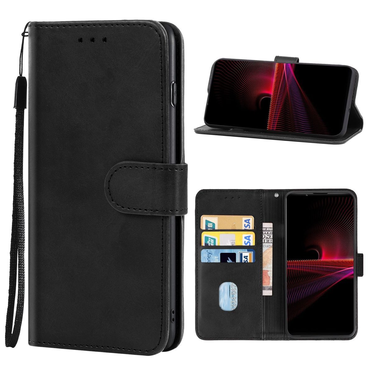 König Design Handyhülle Sony Xperia 1 IV, Schutzhülle Schutztasche Case Cover Etuis Wallet Klapptasche Bookstyle