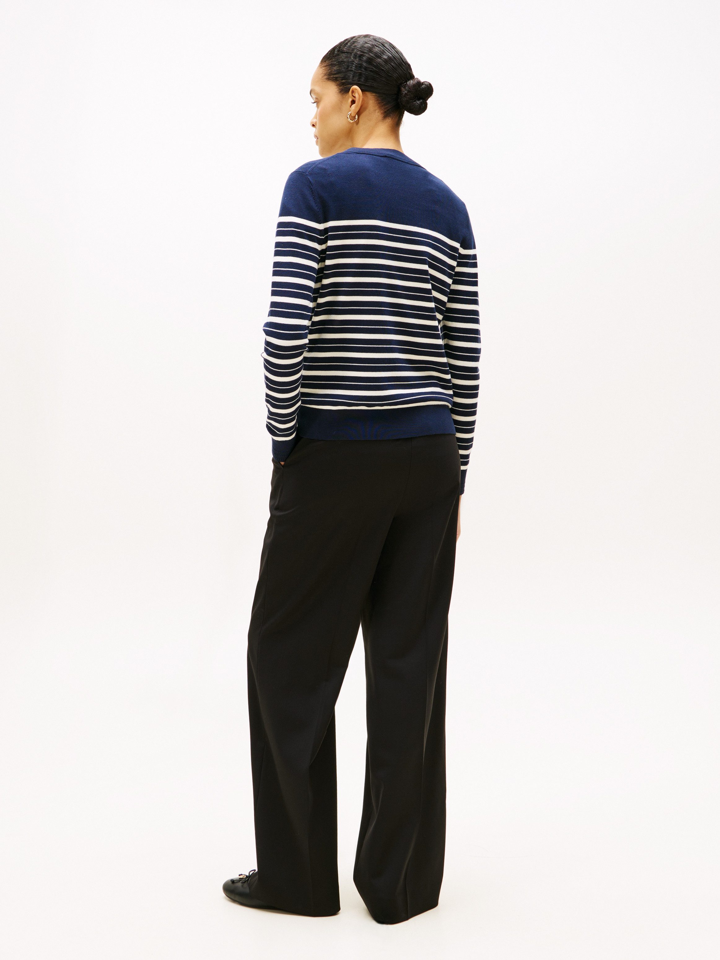 Tommy Hilfiger Rundhalspullover CO JERSEY STITCH LS C-NK SWT mit Logostickerei