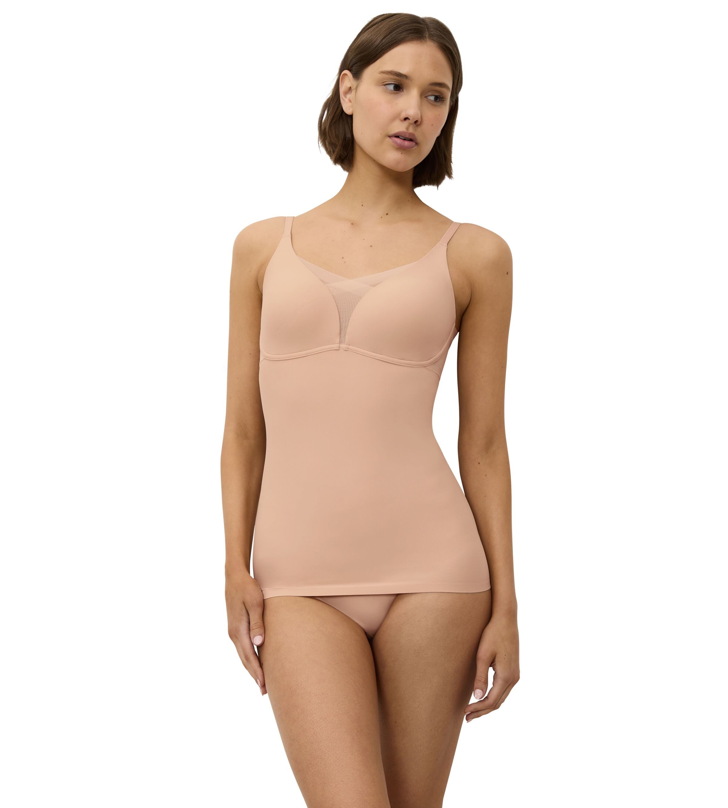 Triumph BH-Hemd Shape Smart Bra-Shirt glättend, ohne Bügel, tiefer V-Ausschnitt mit Mesh-Details