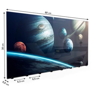 Primedeco Garderobenpaneel Magnetwand und Memoboard aus Glas Planeten des Sonnensystems