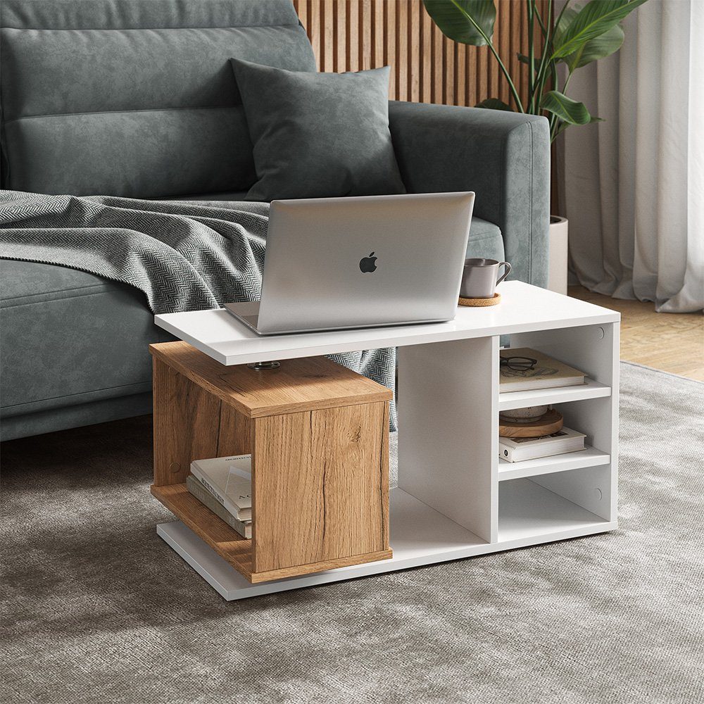 Vicco Couchtisch Rafi, Weiß/Eiche, 88 x 35 cm (1-St) günstig online kaufen