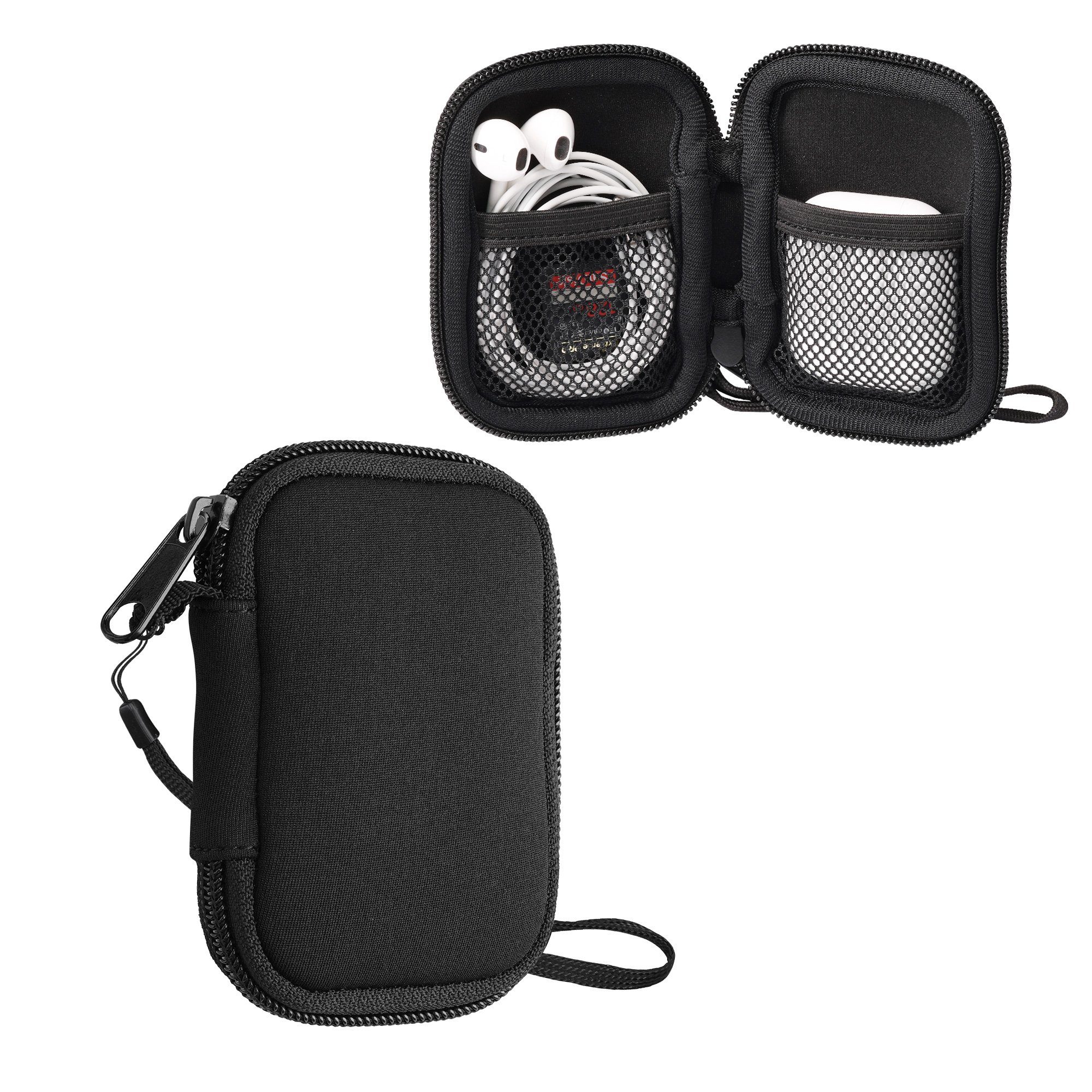 kwmobile Etui Neopren Tasche für in-ear Headphones, Hülle Case Schutztasche - 6 x 9 cm Innenmaße - mit Reißverschluss