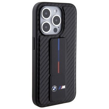 BMW Smartphone-Hülle BMW Apple iPhone 15 Pro Carbon Hardcase Schutzhülle mit Stand Schwarz