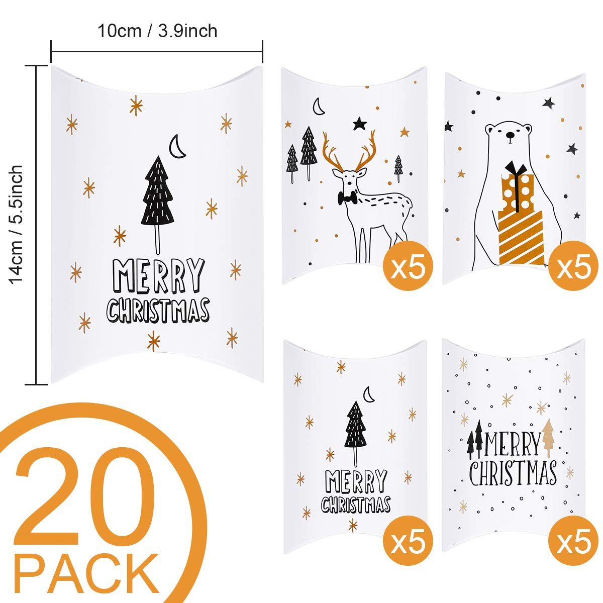 FOUORTUNATE-BEE Geschenkbox 20 Stück Weihnachten Geschenkbox (Keksschachtel günstig online kaufen