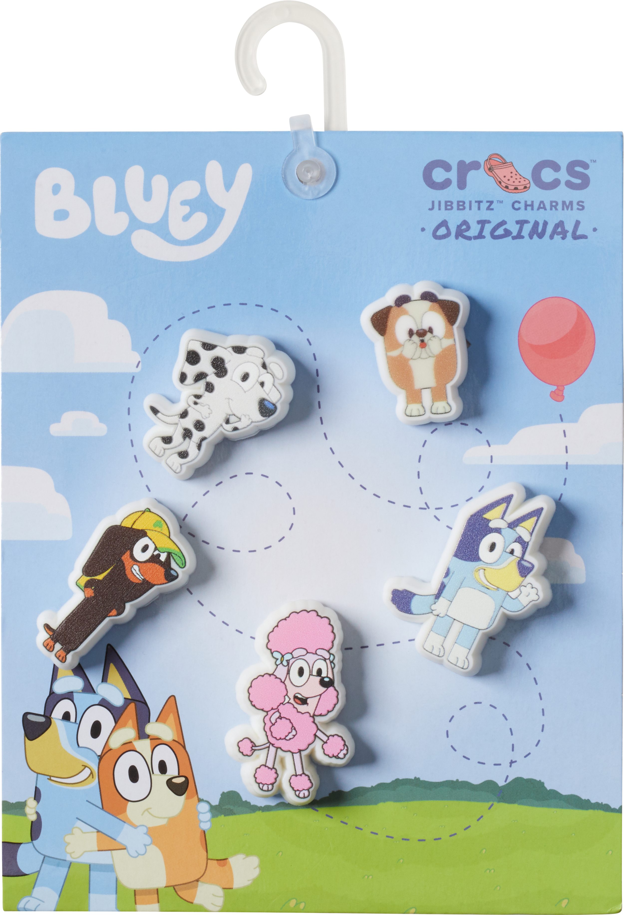 Crocs Schuhanstecker Jibbitz™ Bluey (Set, 5-tlg., Kein Spielzeug. Nicht für Kinder unter 3 Jahren geeignet), Bluey Motive zum Anstecken, Charm, Anstecker für Crocs Schuhe