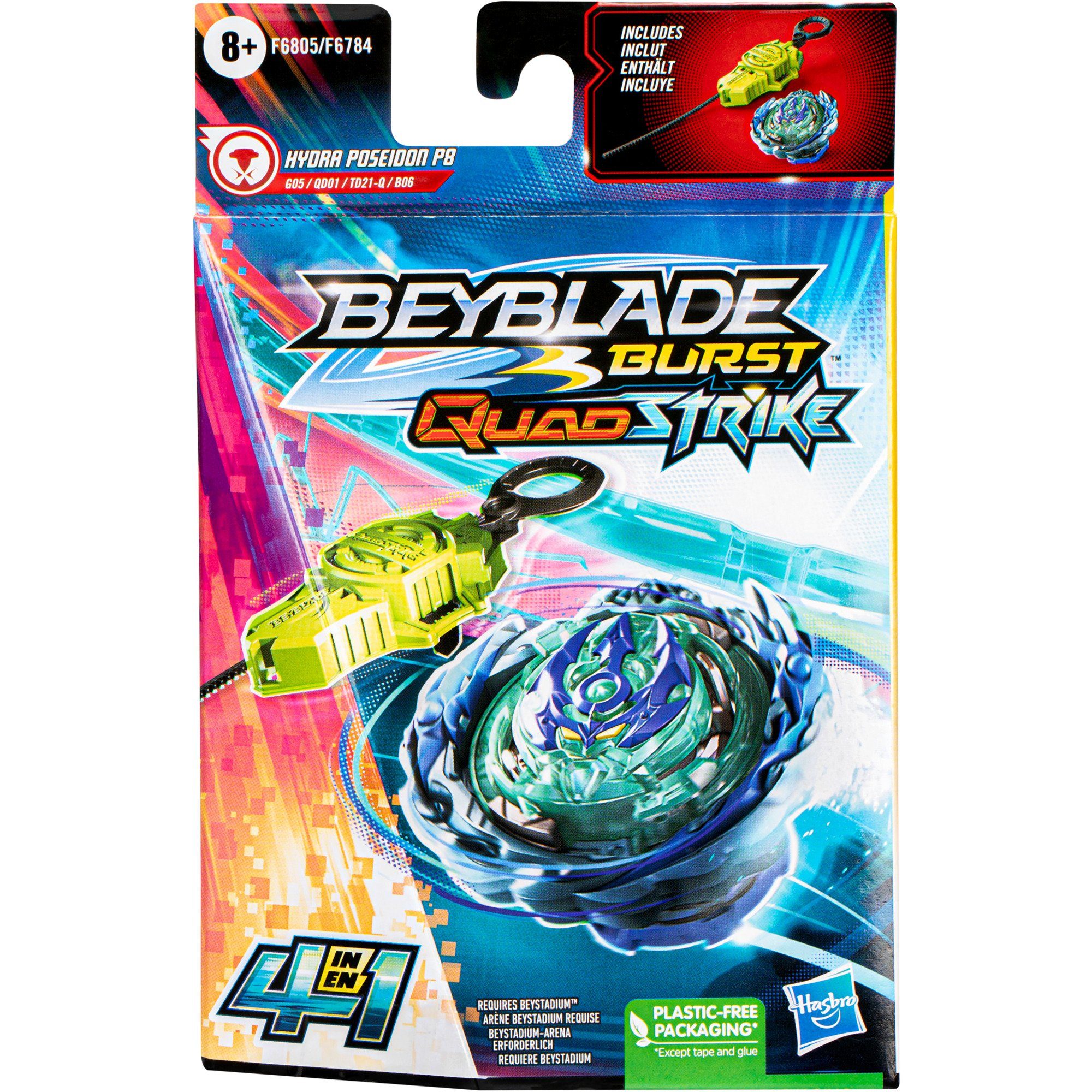 Lernspielzeug P8 Beyblade Hasbro Poseidon Burst Hasbro QuadStrike Hydra