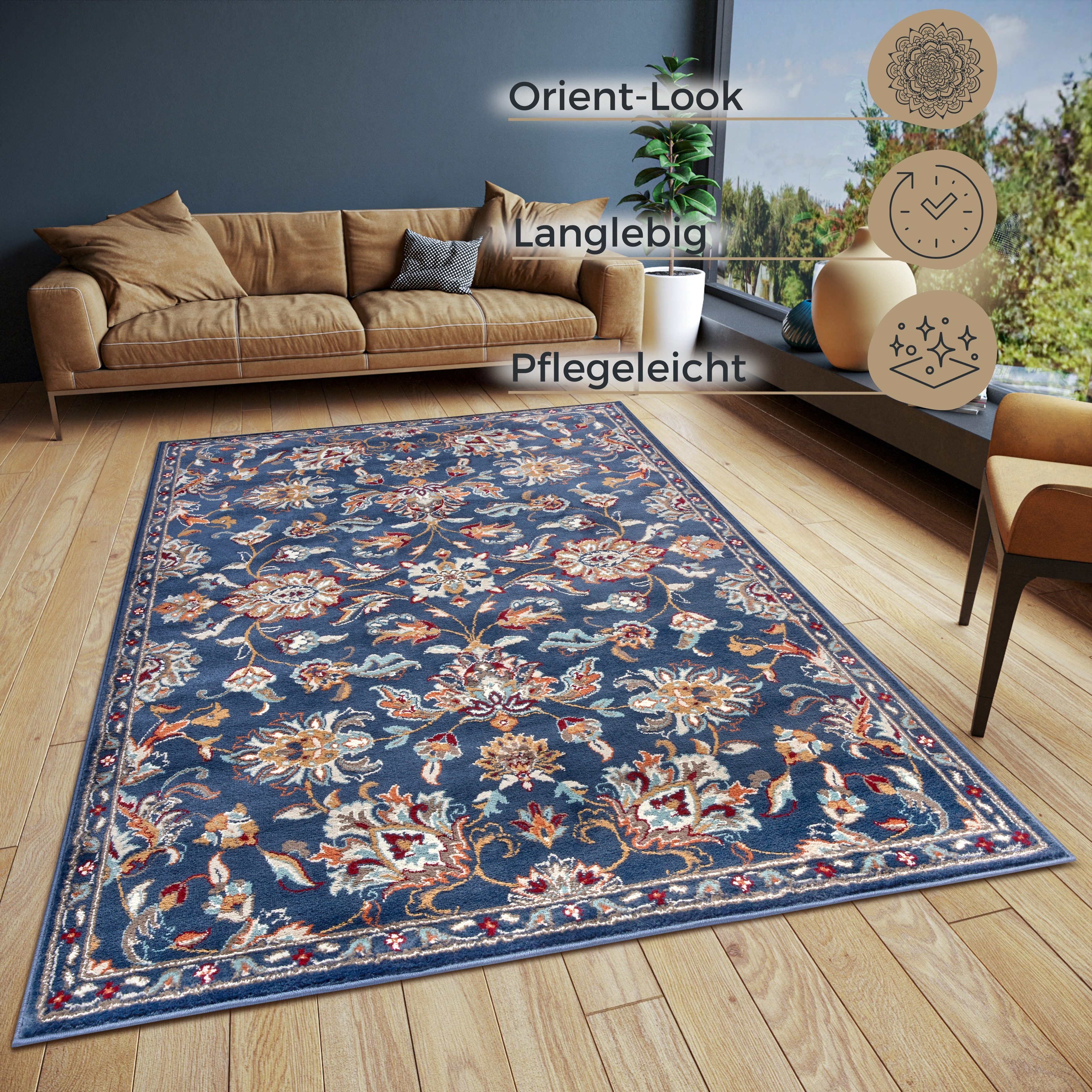 HANSE Home Teppich Caracci, rechteckig, Höhe: 8 mm, Läufer, Orientalisch, Kurzflor, Wohnzimmer, Schlafzimmer, Esszimmer