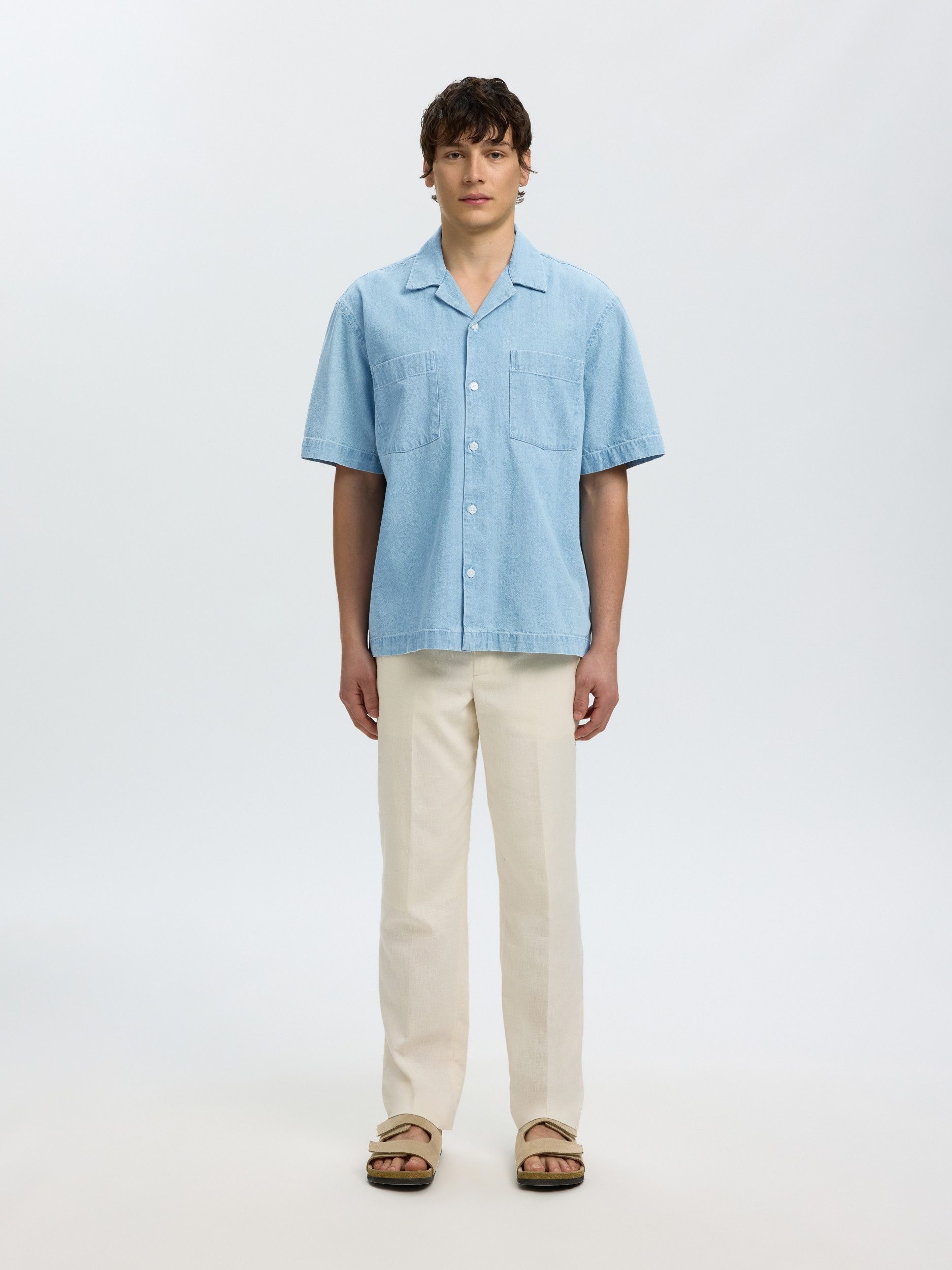 SELECTED HOMME T-Shirt SLHRLXCARLO DENIM SS SHIRT RESORT