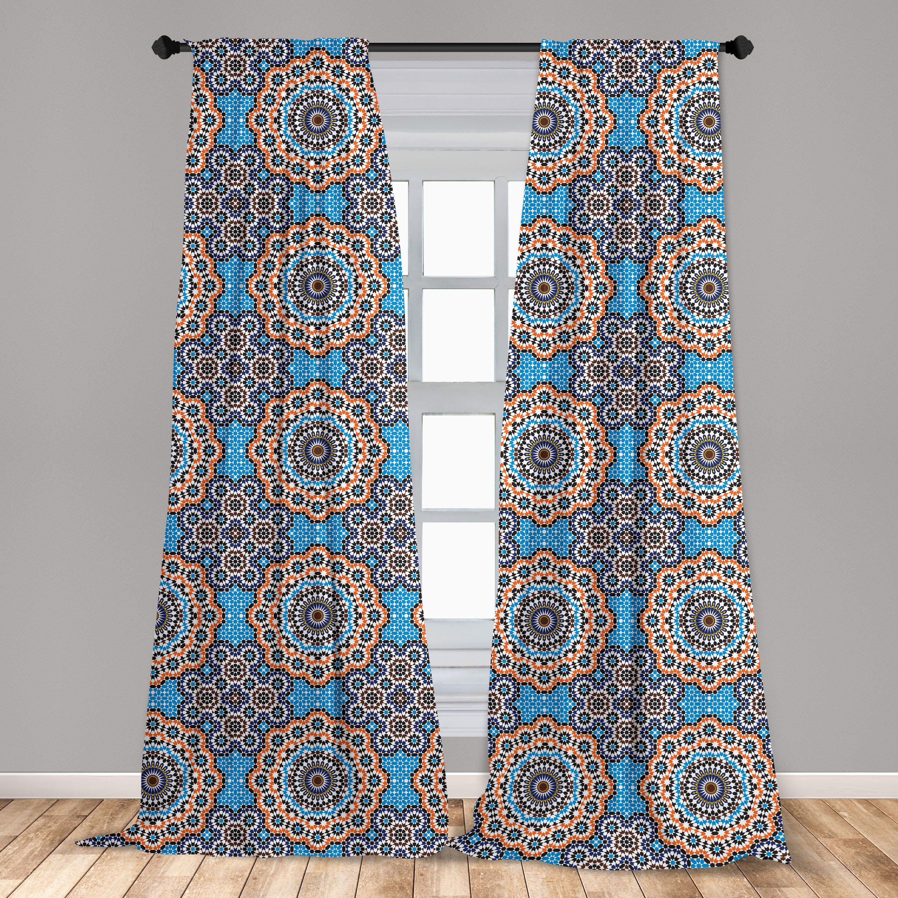 Abakuhaus, Marokkanische Marokkanisch Microfaser, für Schlafzimmer Wohnzimmer Dekor, Keramik-Fliese Vorhang Gardine