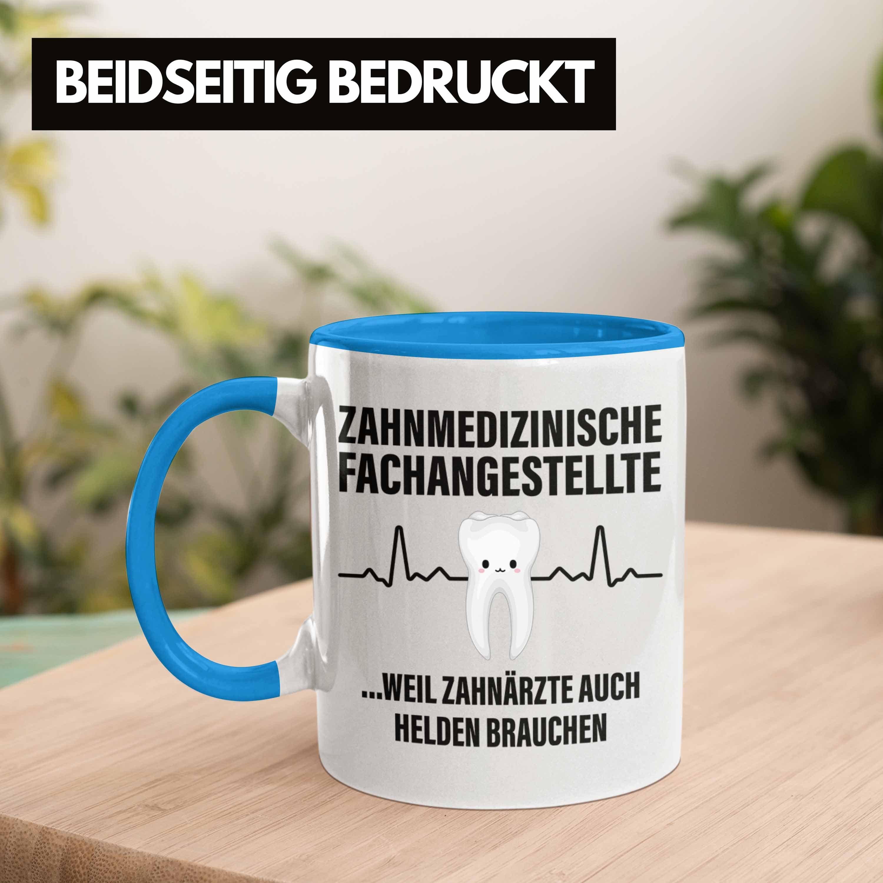 Geschenkidee Lustig Zahnarzt Geschenk Fachangestellte Tasse Trendation Tasse Blau Trendation - Kollegin Zahnarzthelferin Damen Zahnmedizinische