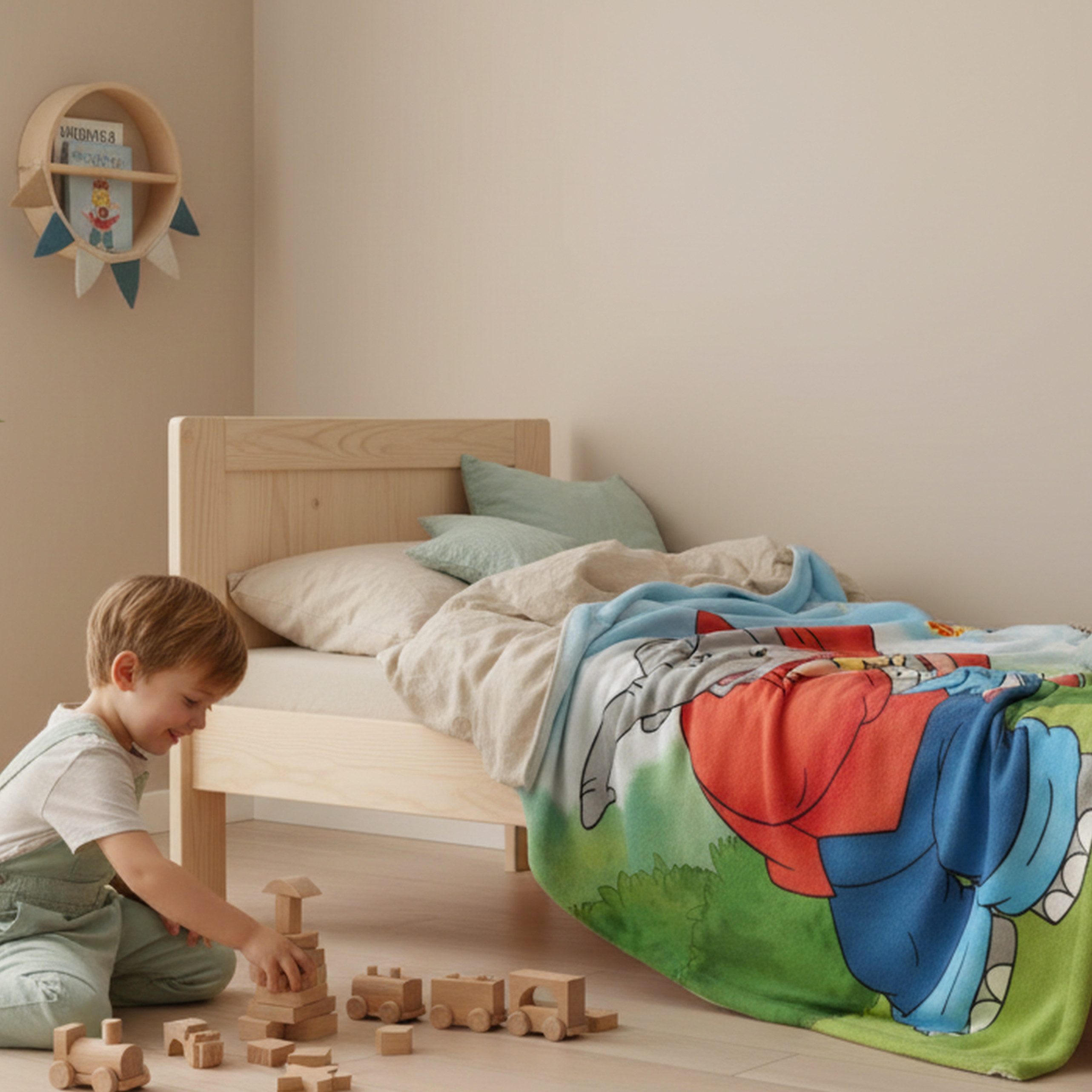 Kinderdecke Benjamin Blümchen 130x170 cm, flauschige Kuscheldecke für Kinder, MTOnlinehandel, Beliebtes Motiv für kleine Fans, ideal zum Kuscheln und Spielen