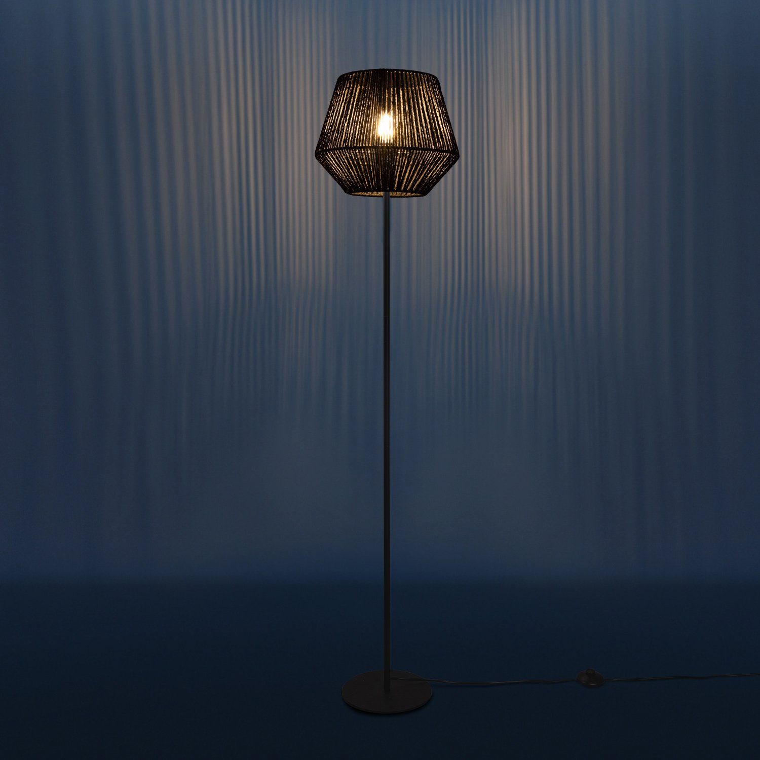 Paco Home Stehlampe Pinto, ohne Boho Schlafzimmer Wohnzimmer E27 Modern Leuchtmittel, Korb LED Optik