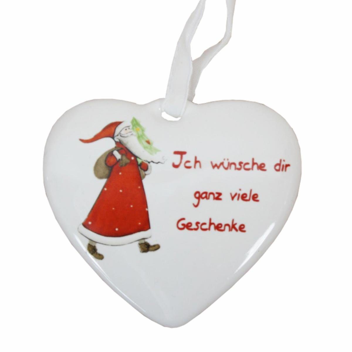 440s Christbaumschmuck 440s Keramik-Herz Hänger mit Spruch (1-tlg)