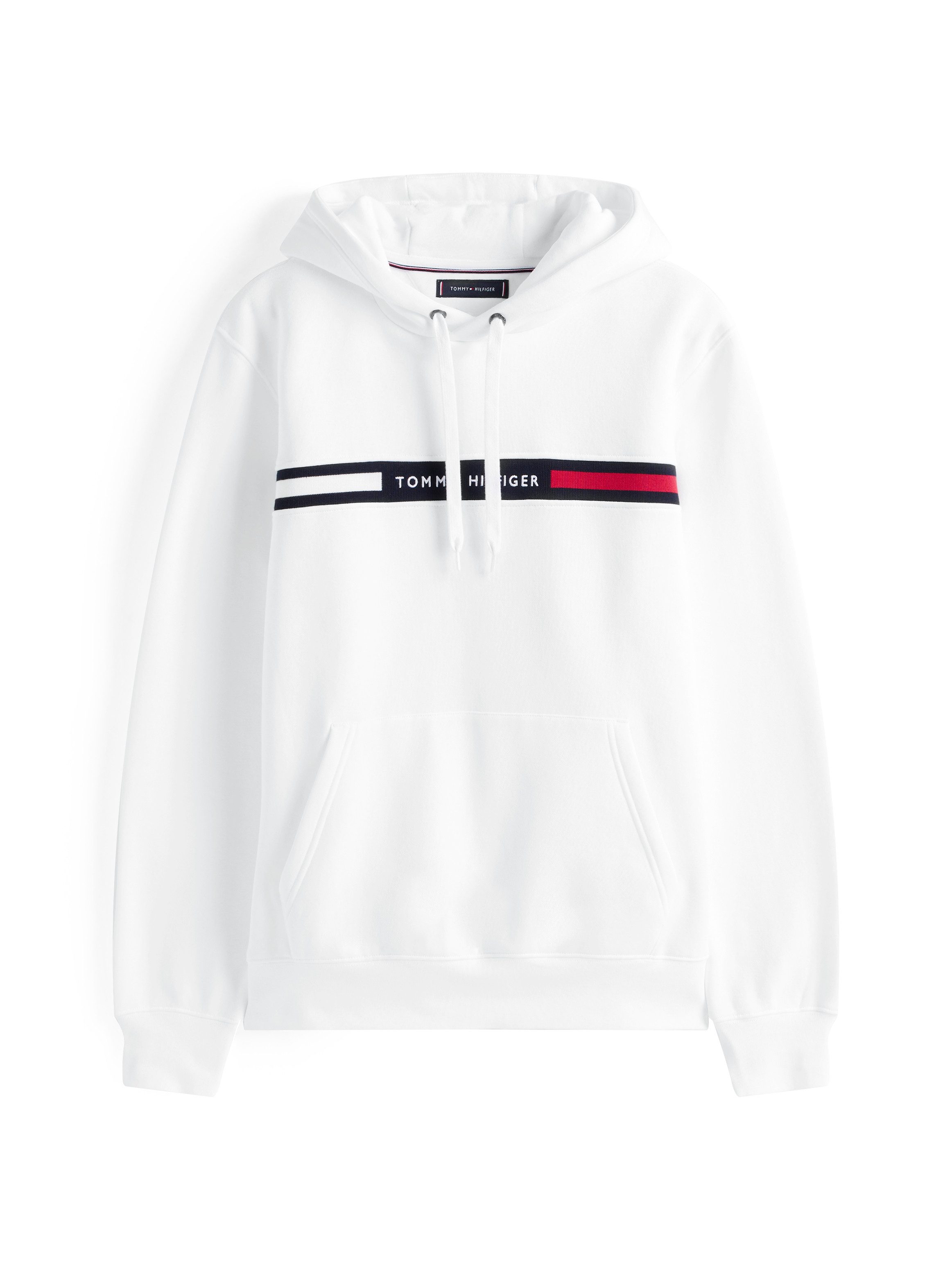 Tommy Hilfiger Kapuzensweatshirt HILFIGER CHEST INSERT unifarben, casual, regular fit, Baumwollmix, Kapuze