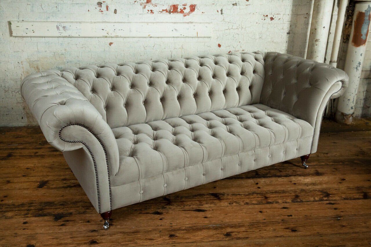 3 JVmoebel cm Sofa 225 Sofa Design Chesterfield-Sofa, Chesterfield Couch Sitzer