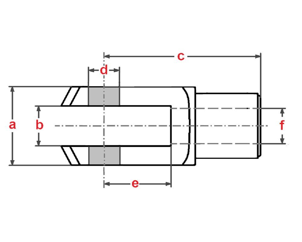 mbo Oßwald GmbH & Co KG Anhänger 1 Set - Gabelkopf - 12x48 - M12 - Rechts + Links + ES-Bolzen