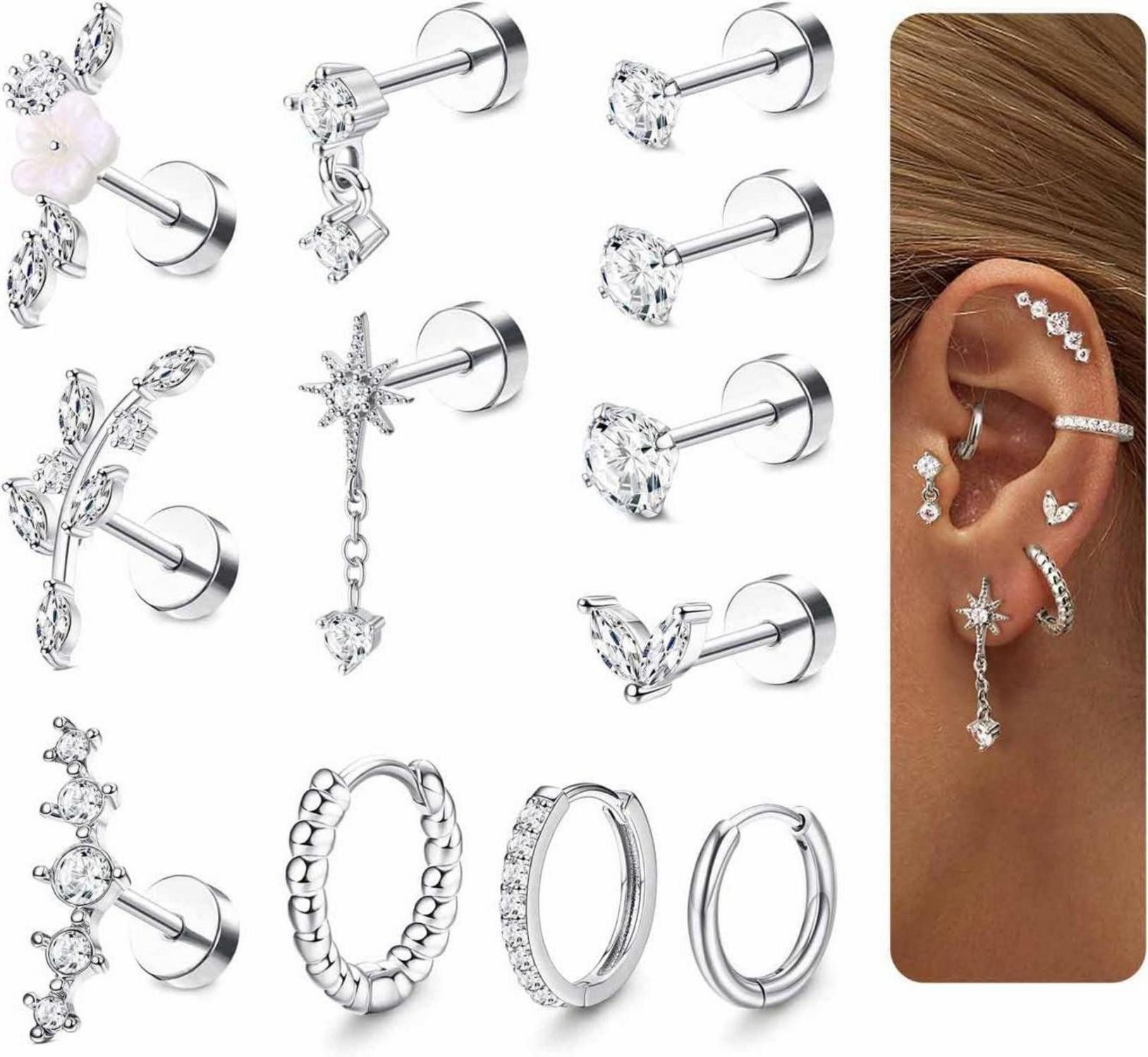 Adramata Piercing-Set 12Pcs Helix Piercings Set günstig online kaufen
