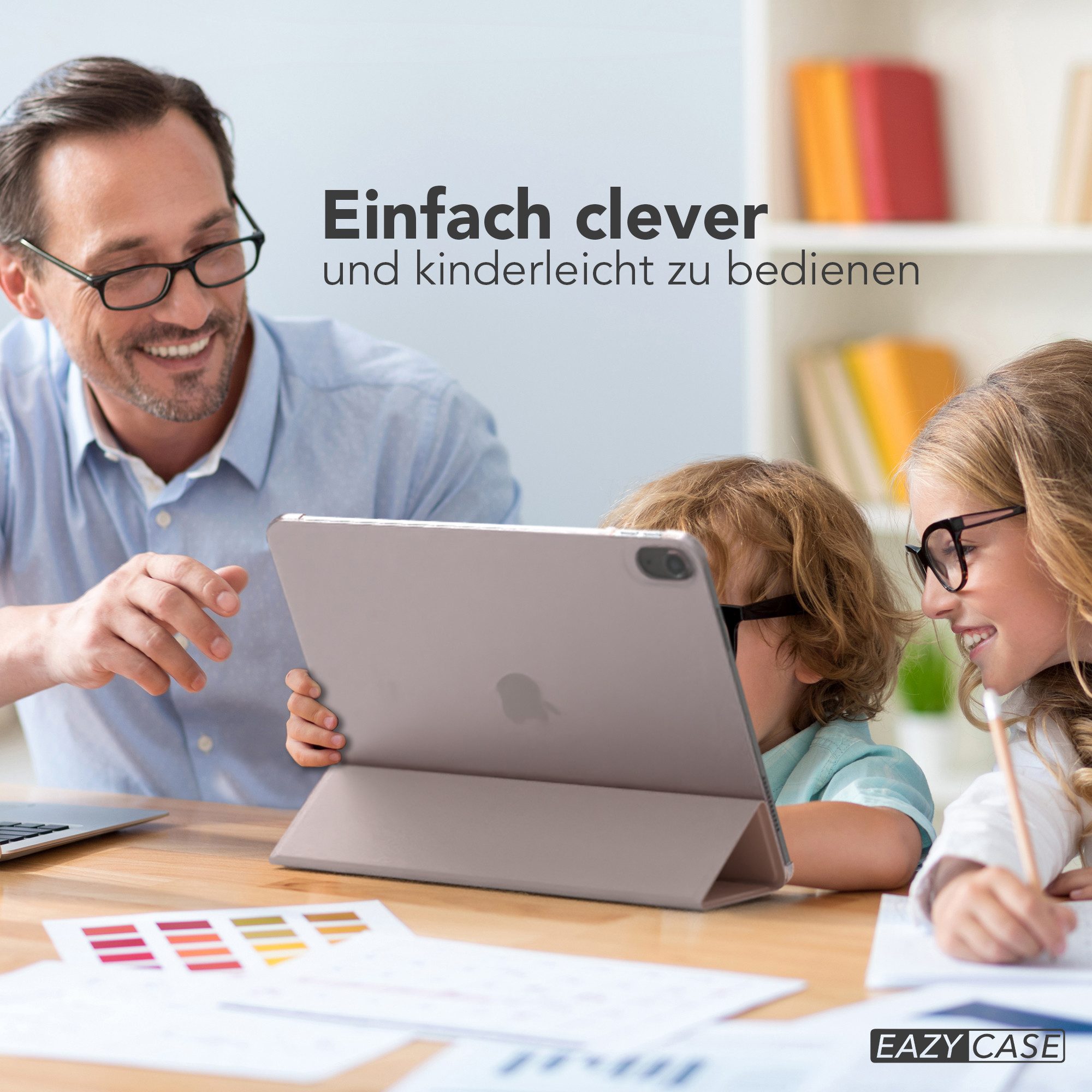 EAZY CASE Tablet-Hülle Smart Case Apple für iPad Air 11 (2024) 11 Zoll, Tabletschutz Tabletcase kratzfeste Schutzabdeckung Flip Etui Rosé Gold