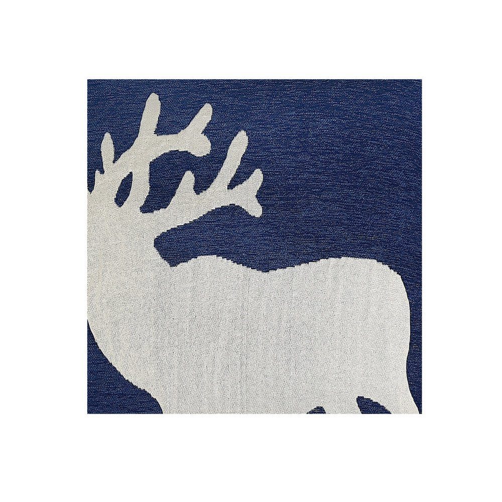 Kissenhülle in 50x50 blau, Kissenhüllen Stück), cm Motiv Casa 50x50 Weihnachtskissen Colori Hirsch mit mit Kissenbezug (1 Blau/Beige cm Hirsch