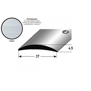 PROVISTON Übergangsprofil Aluminium, 37 x 4.5 x 2700 mm, Silber, Übergangsschiene Bodenprofil