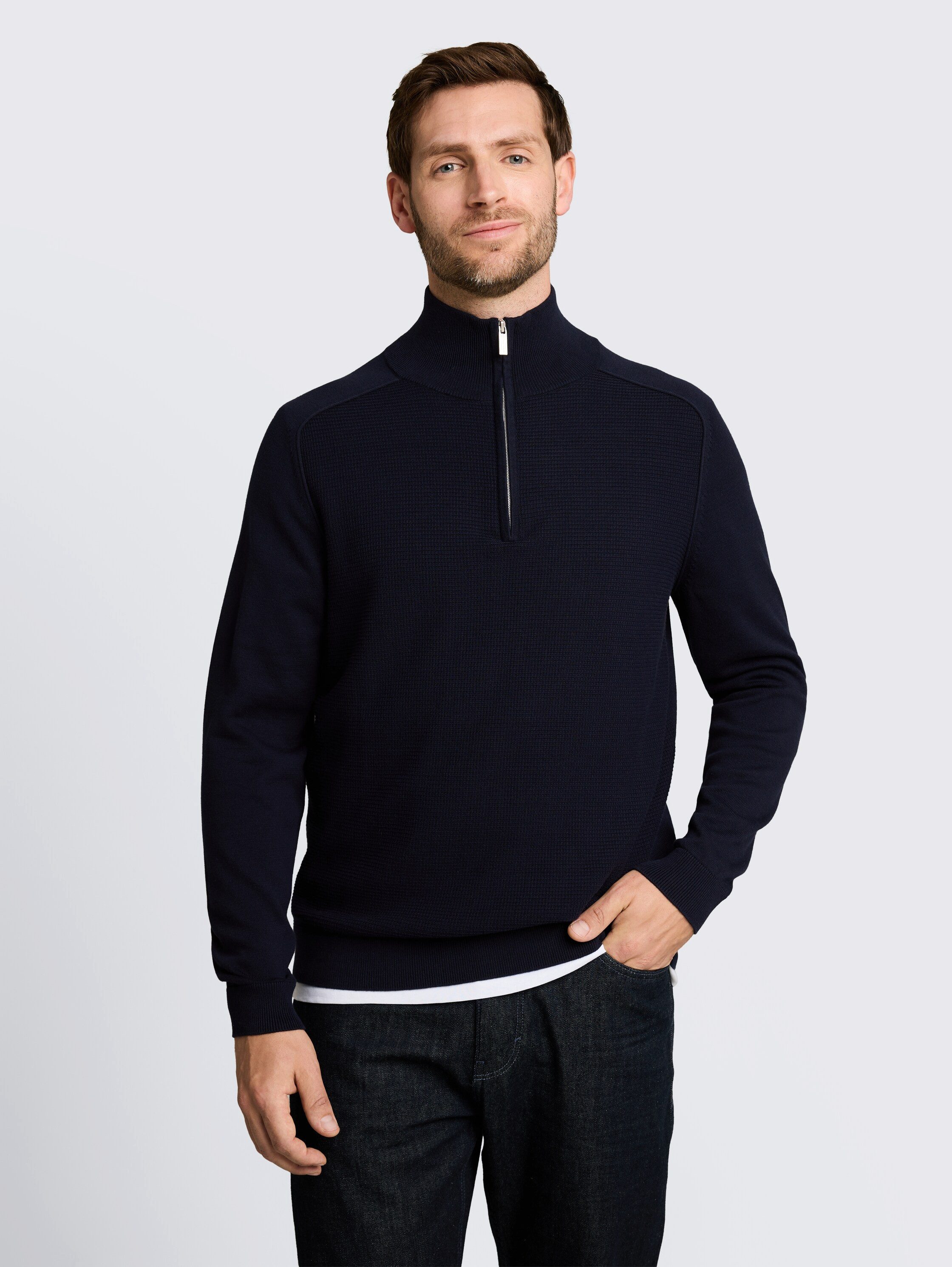 TOM TAILOR Troyer mit Logo Stickerei