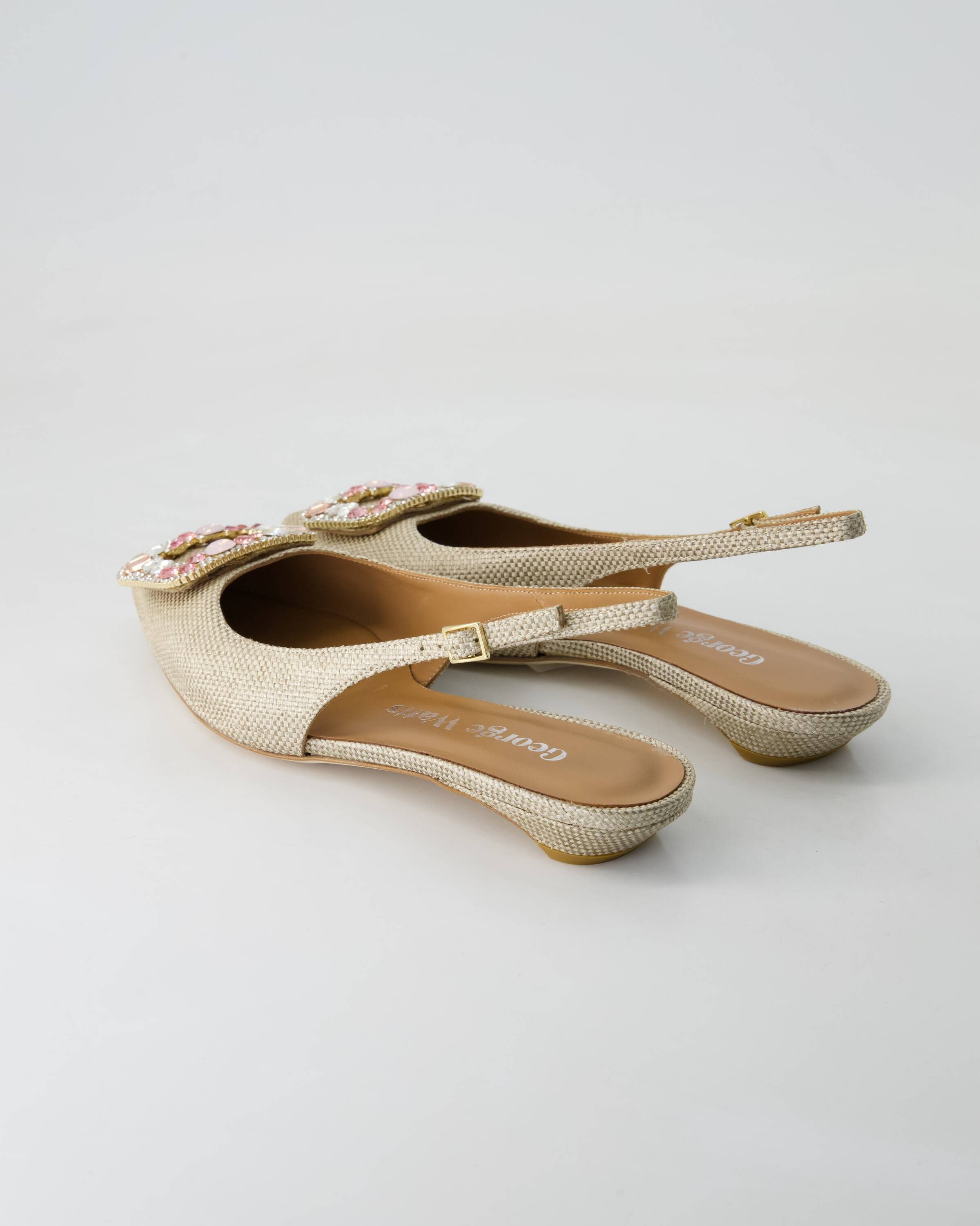 George Watts N802-504 Slingpumps Obermaterial: Textil