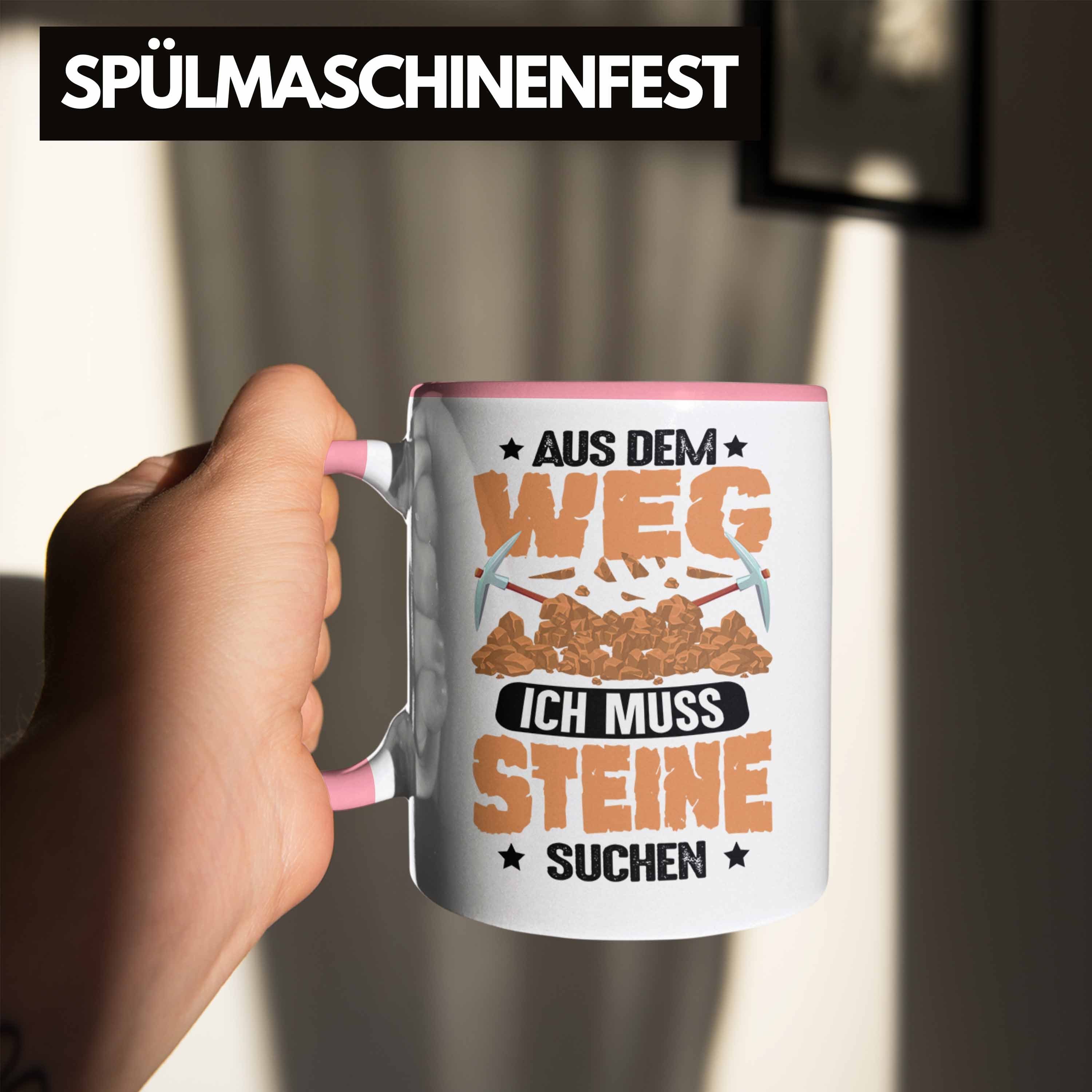 Rosa - Steine Tasse Geschenk Spruch Geologen Tasse Trendation Beruf Lustig Geologist Geologe Lustiger Geologie für Trendation