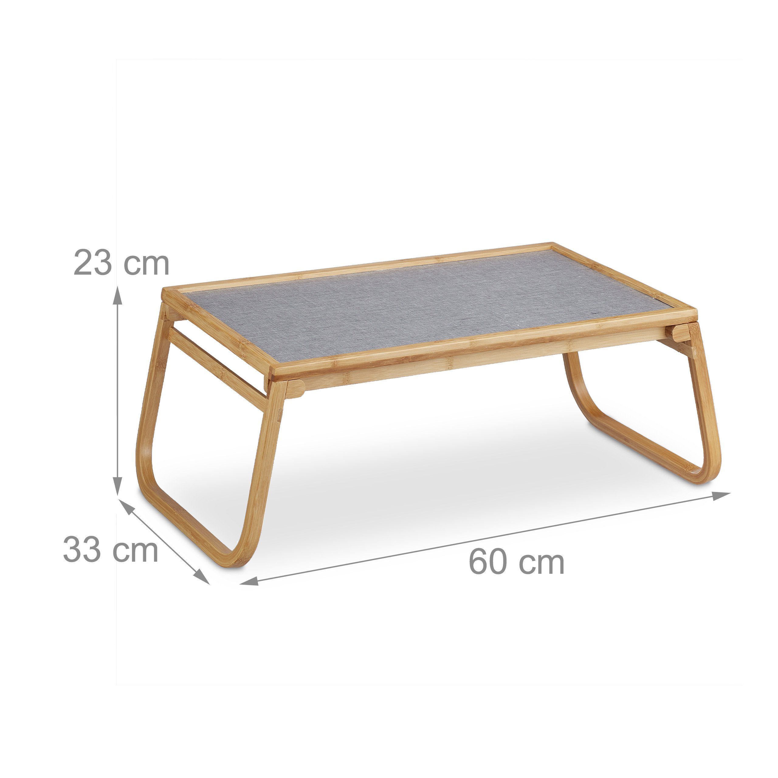 relaxdays Tabletttisch Betttablett klappbar Bambus (1-St) – Bild 4 von 5