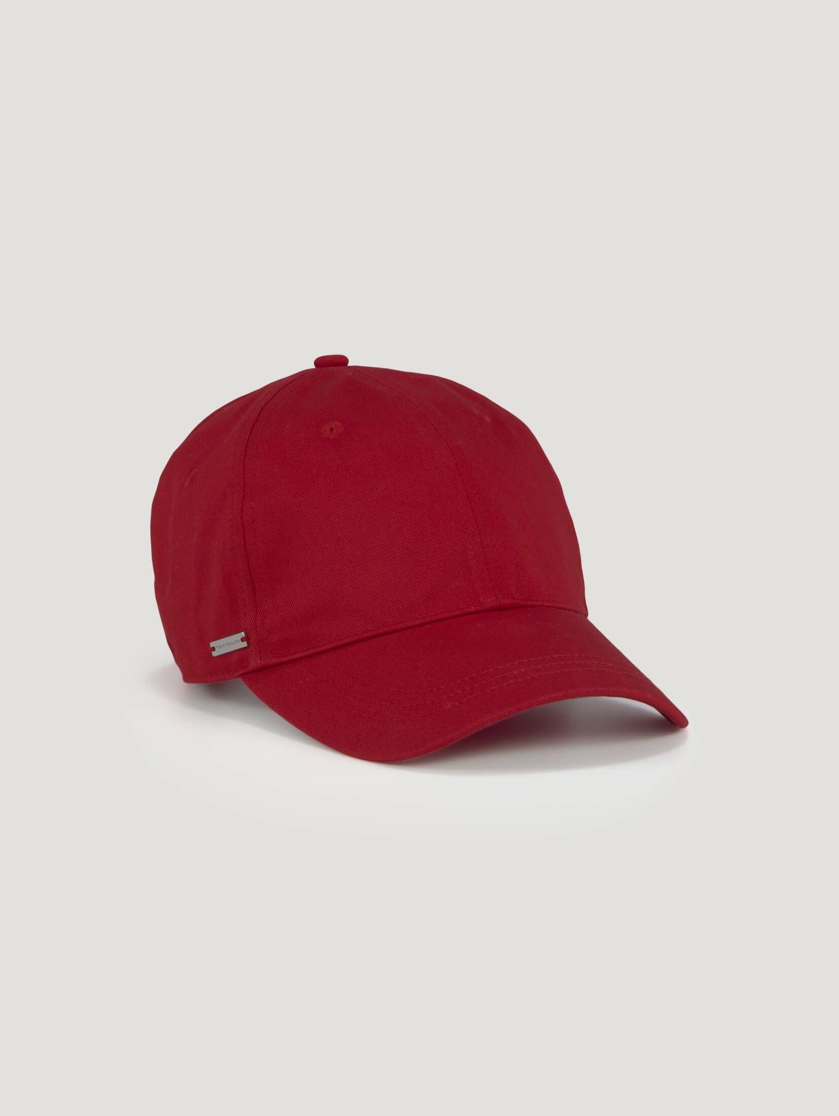 TOM TAILOR Hüftgürtel Cap mit Logo uni red Stickerei