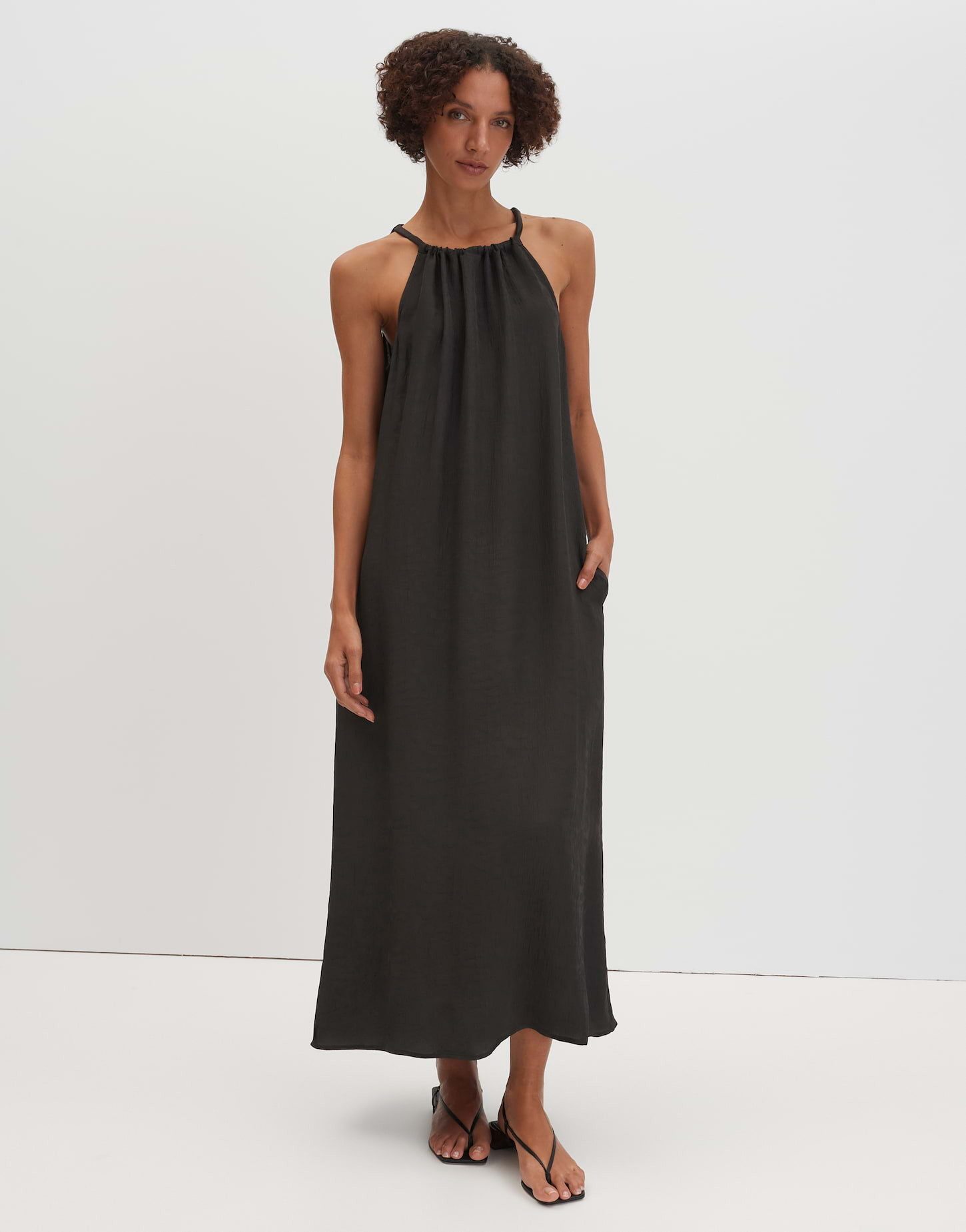 someday Midikleid Quisa mit floralem Jacquardmuster Mit floralem Muster, Taschen und Schnürdetail