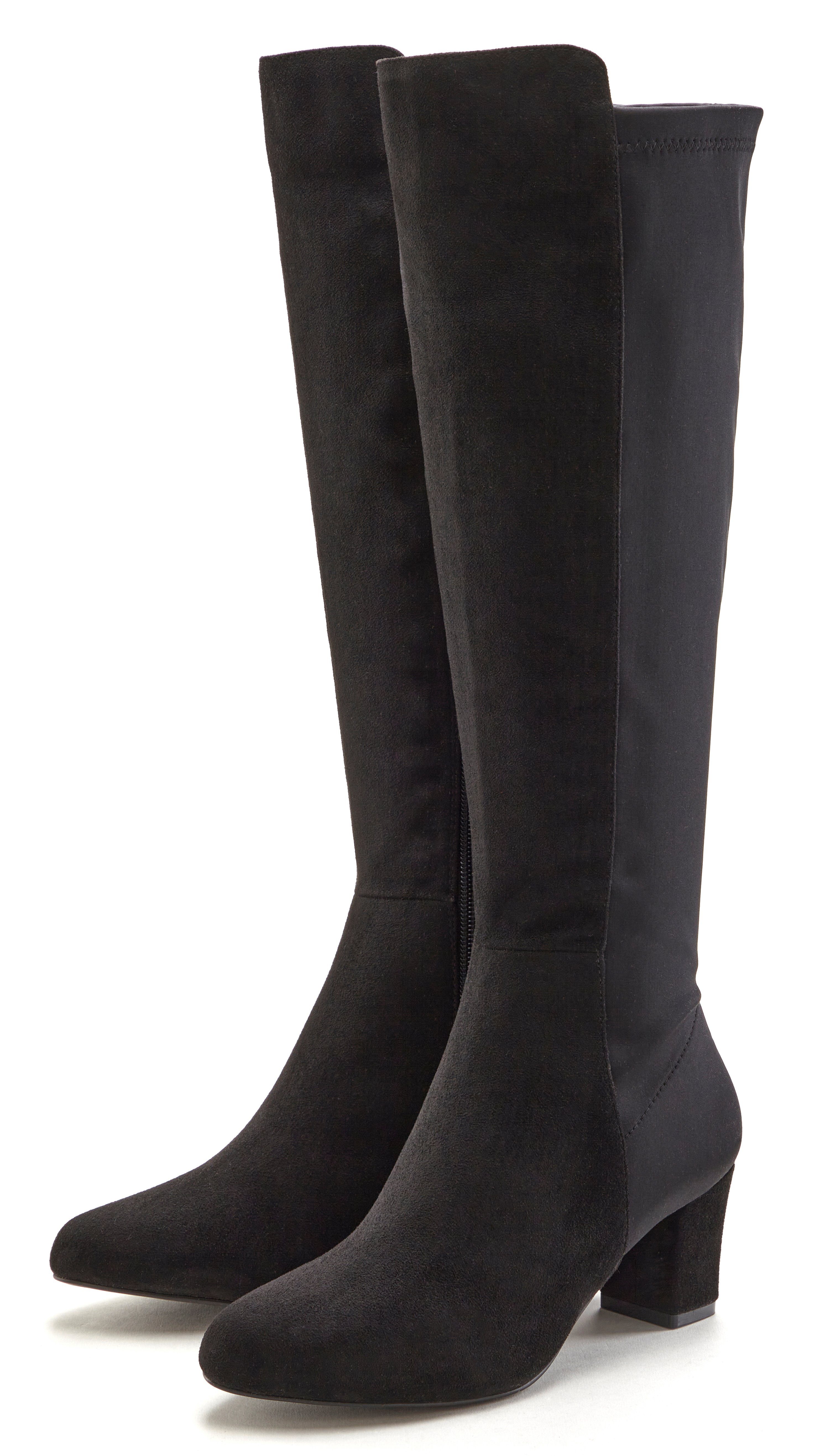 LASCANA Stiefel mit Stretcheinsatz und Langschaft, Stiefelette, Langer Stie günstig online kaufen