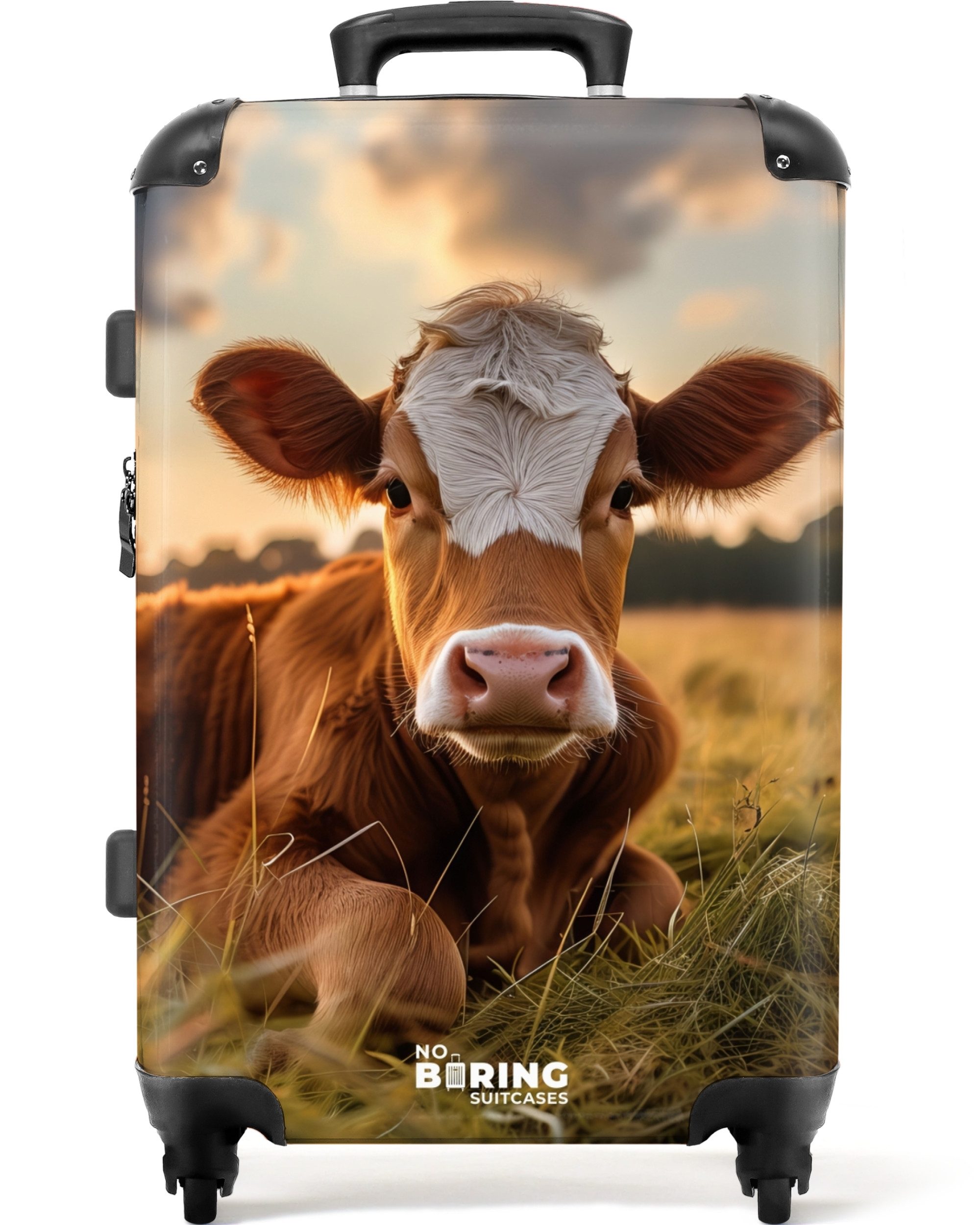 NoBoringSuitcases.com© Hartschalen-Trolley Kuh auf der Wiese günstig online kaufen