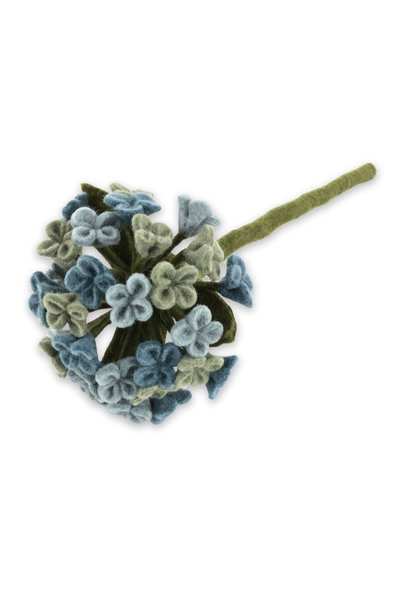 Gry & Sif Hängedekoration Filz-Dekostängel - HORTENSIE - blaugrün