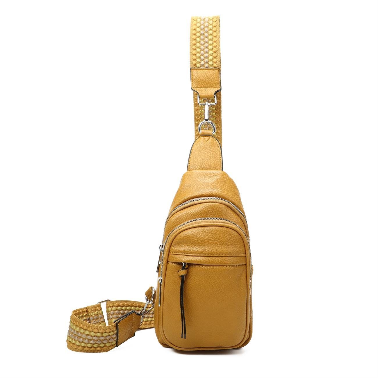 ITALYSHOP24 Schultertasche Damen Sling-Tasche Crossbody Brusttasche günstig online kaufen