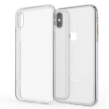 Nalia Smartphone-Hülle Apple iPhone X Apple iPhone XS, Klare Hartglas Hülle / Silikon Rahmen / Kratzfest / Transparent / Vergilbungsfrei / 9H Tempered Glass & Flexibler Bumper / Durchsichtiges Hardcase / Dünnes Clear Phone Cover / Anti-Gelb / Schutzhülle Case Etui Hardcover Handy-Tasche