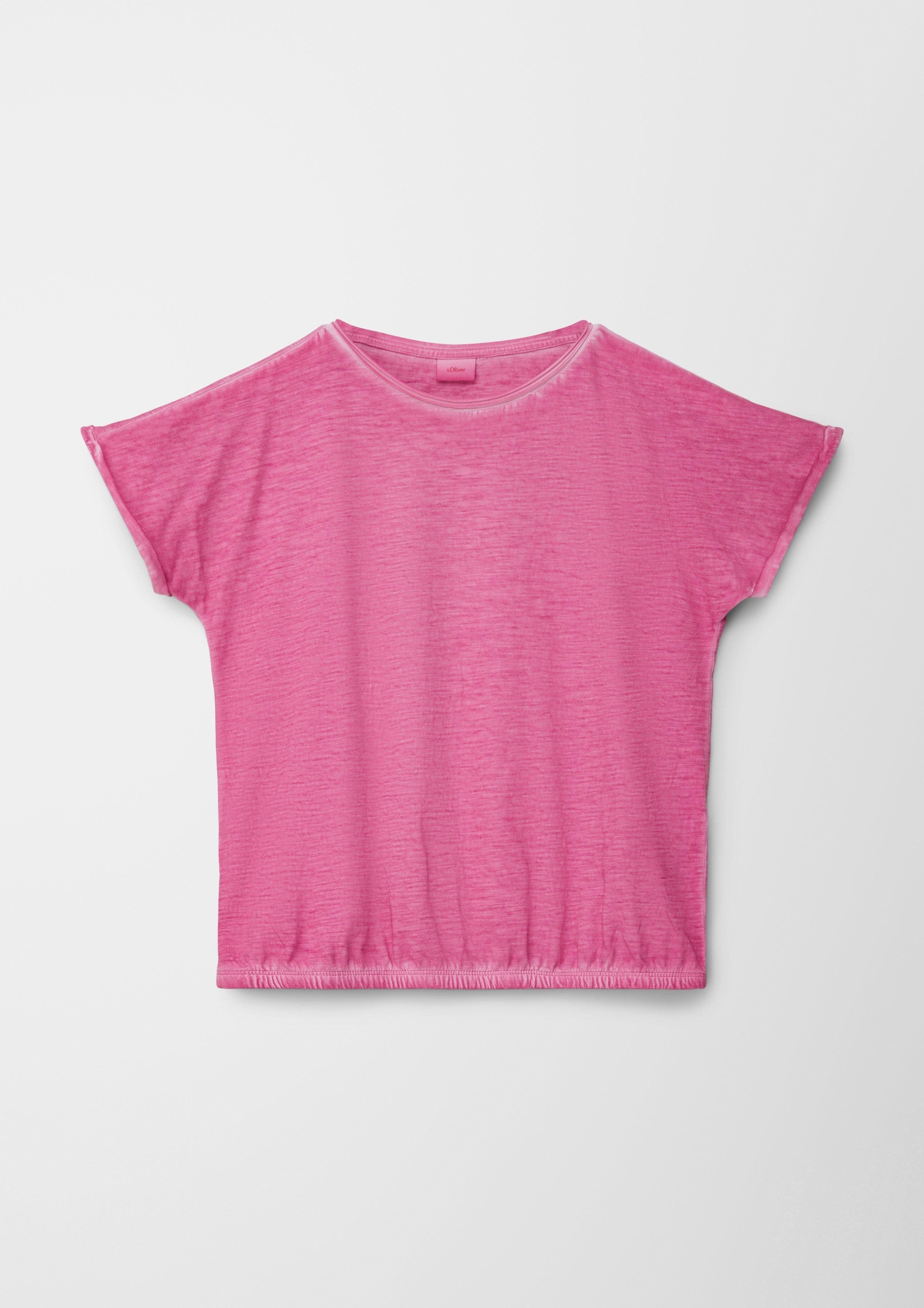 Kurzarmshirt T-Shirt s.Oliver Baumwolle aus pink