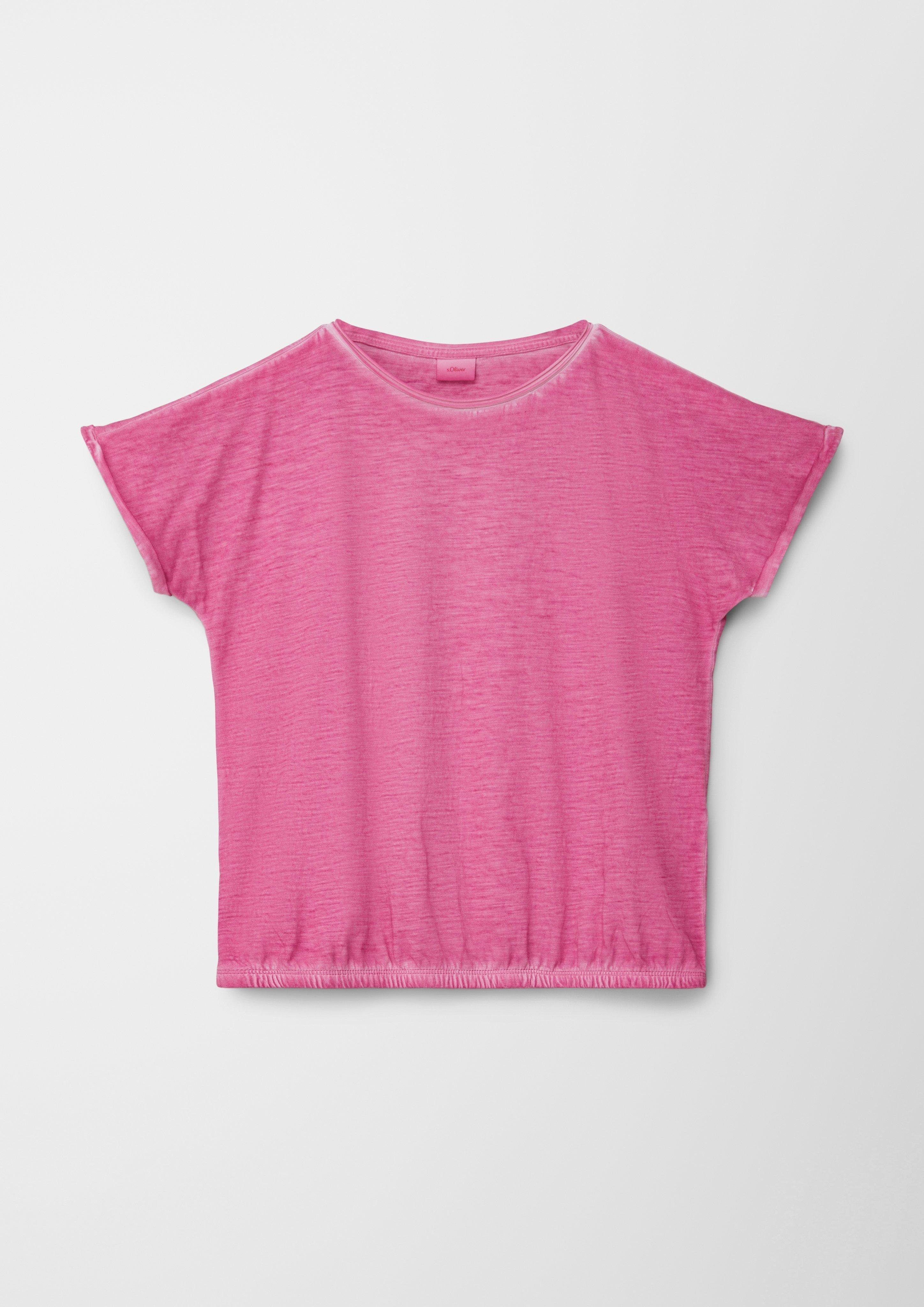 T-Shirt aus Kurzarmshirt Baumwolle pink s.Oliver