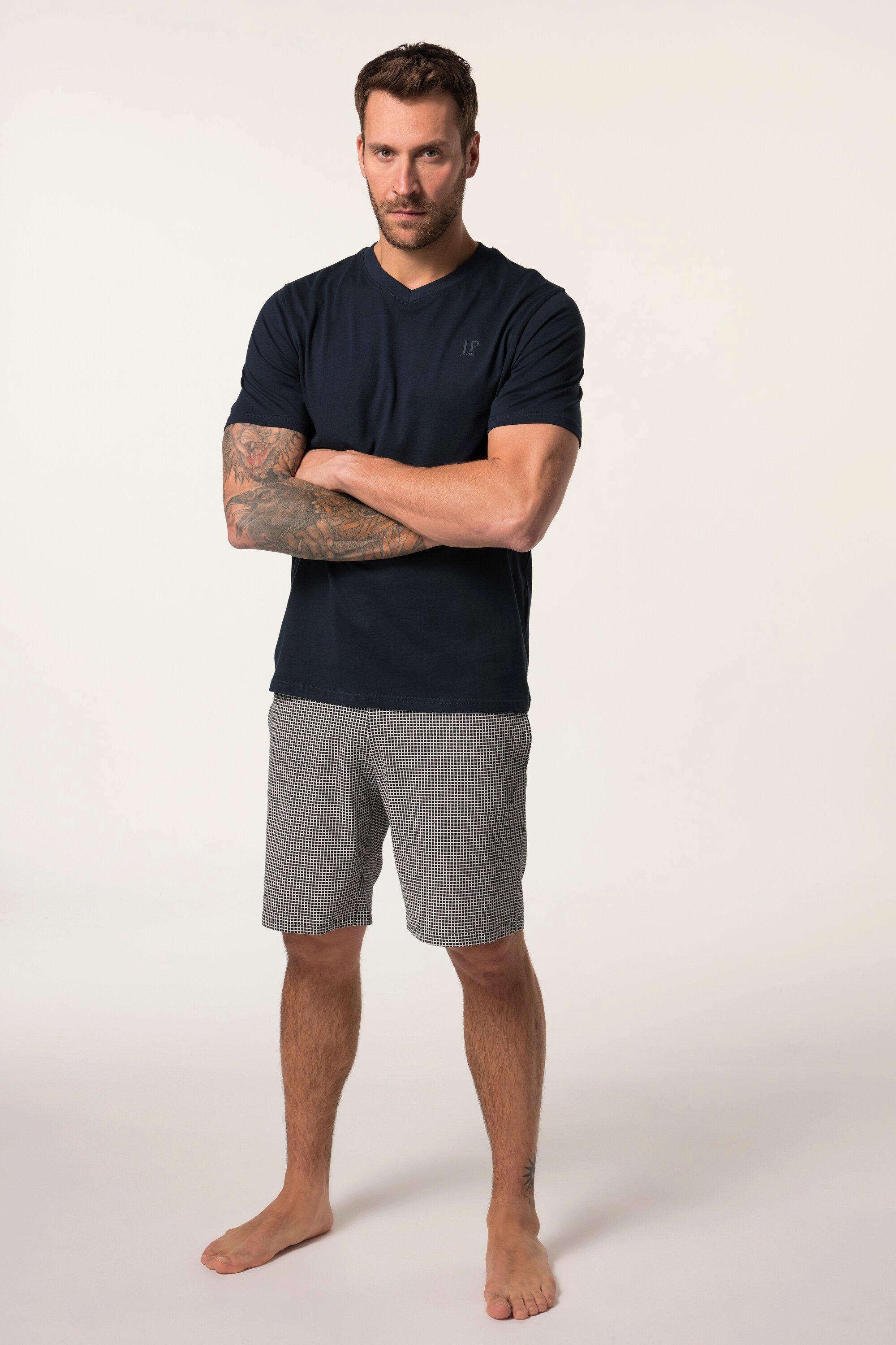 Schlafanzug Schlafanzug Homewear T-Shirt gemusterte Shorts