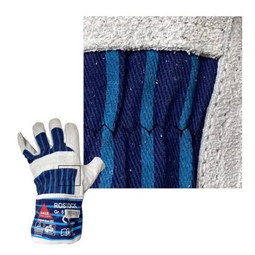 Hase Safety Gloves Leder-Arbeitshandschuhe ROSTOCK, 5-Fg.-Sicherheitshandschuhe aus Spaltleder (VPE= 12 Paar) Atmungsaktiv/Robustes Leder
